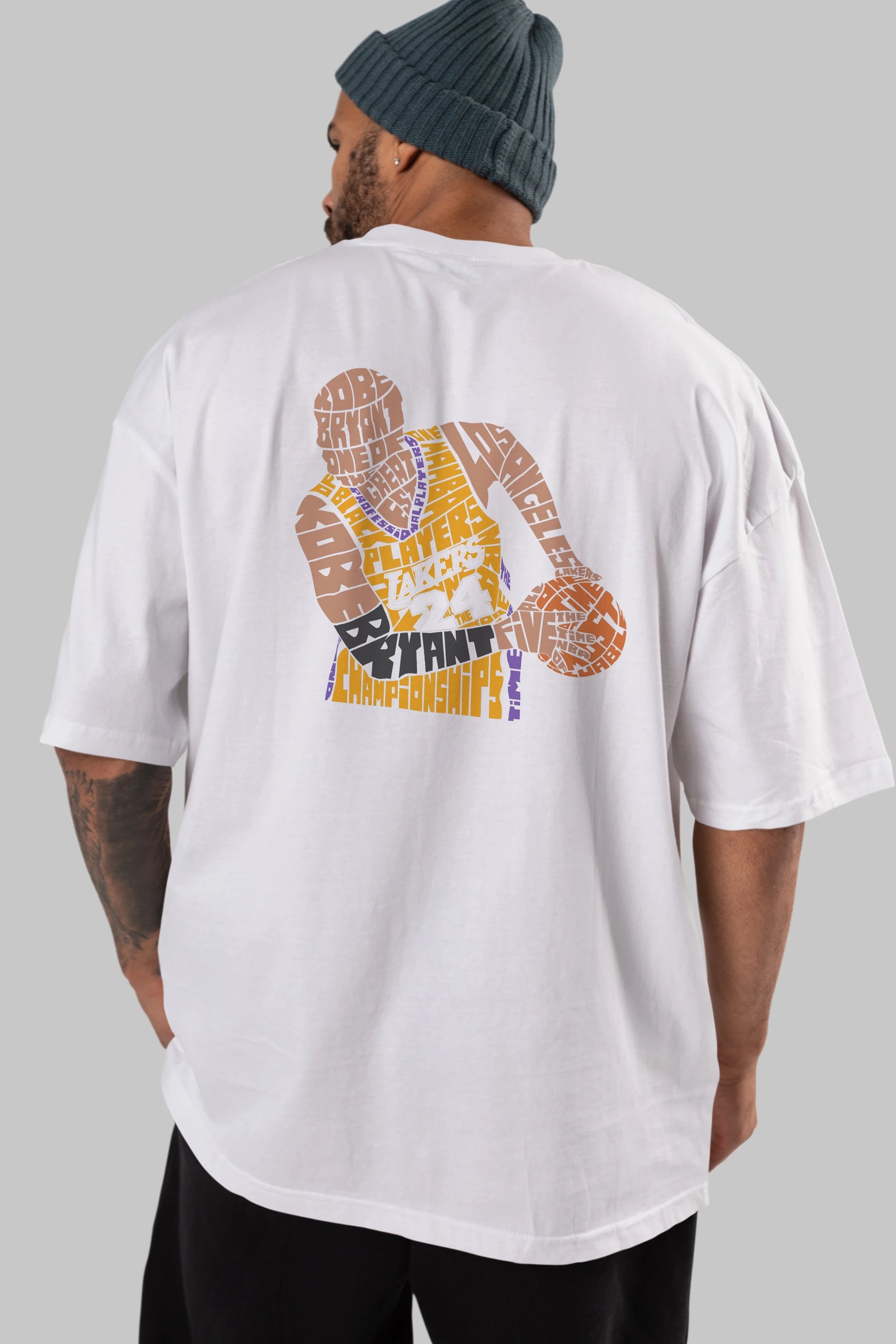 Kobe Bryant Arka Baskılı Oversize t-shirt %100 pamuk Erkek Kadın Unisex