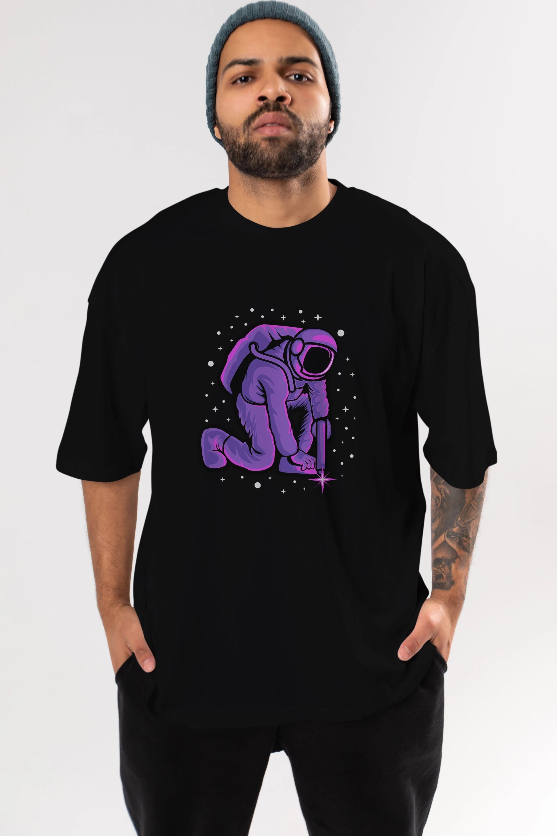Welding in Space Ön Baskılı Oversize t-shirt Erkek Kadın Unisex