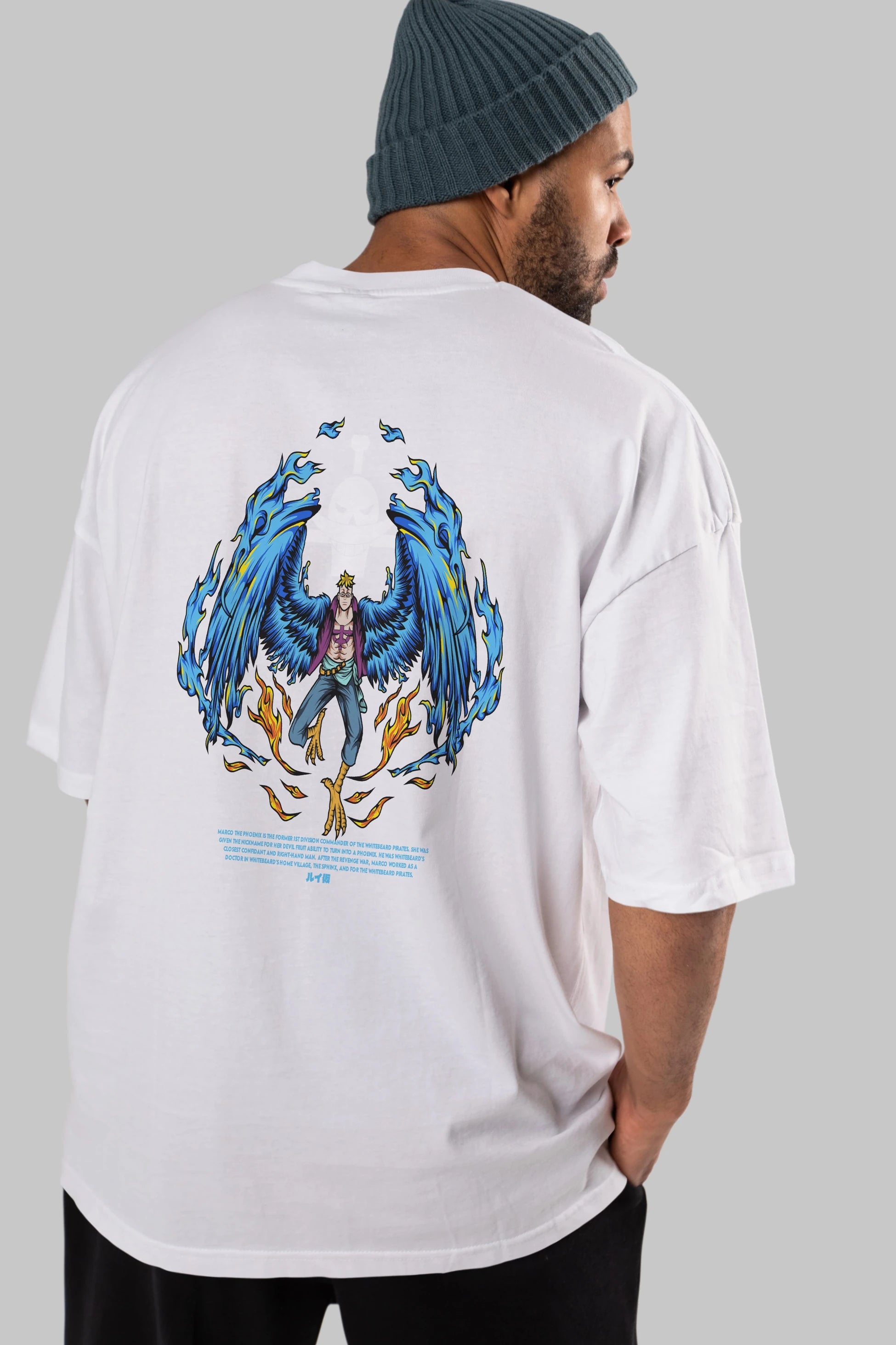 Marco Anime Arka Baskılı Oversize t-shirt Erkek Kadın Unisex