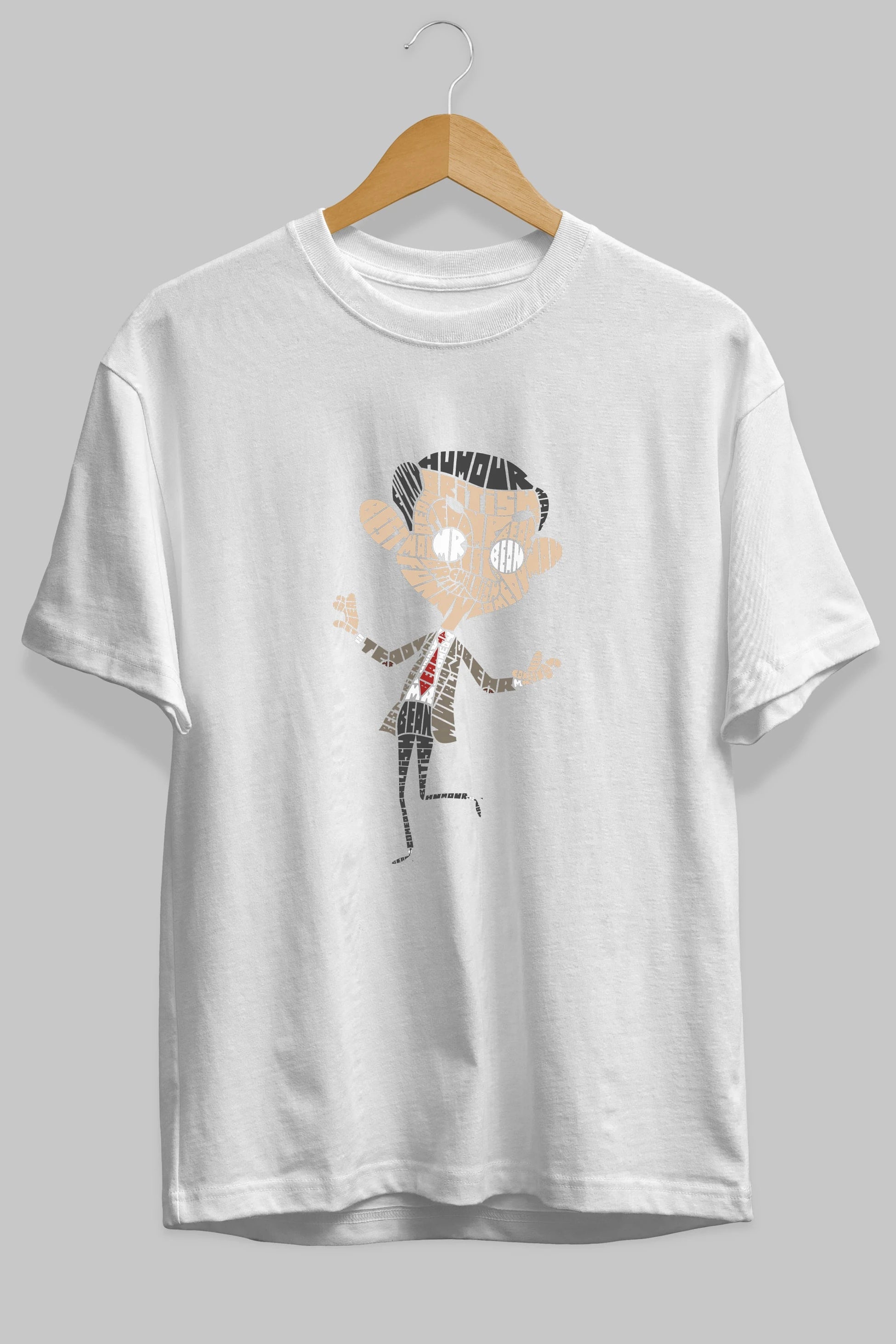 Mr Bean Ön Baskılı Oversize t-shirt %100 pamuk Erkek Kadın Unisex