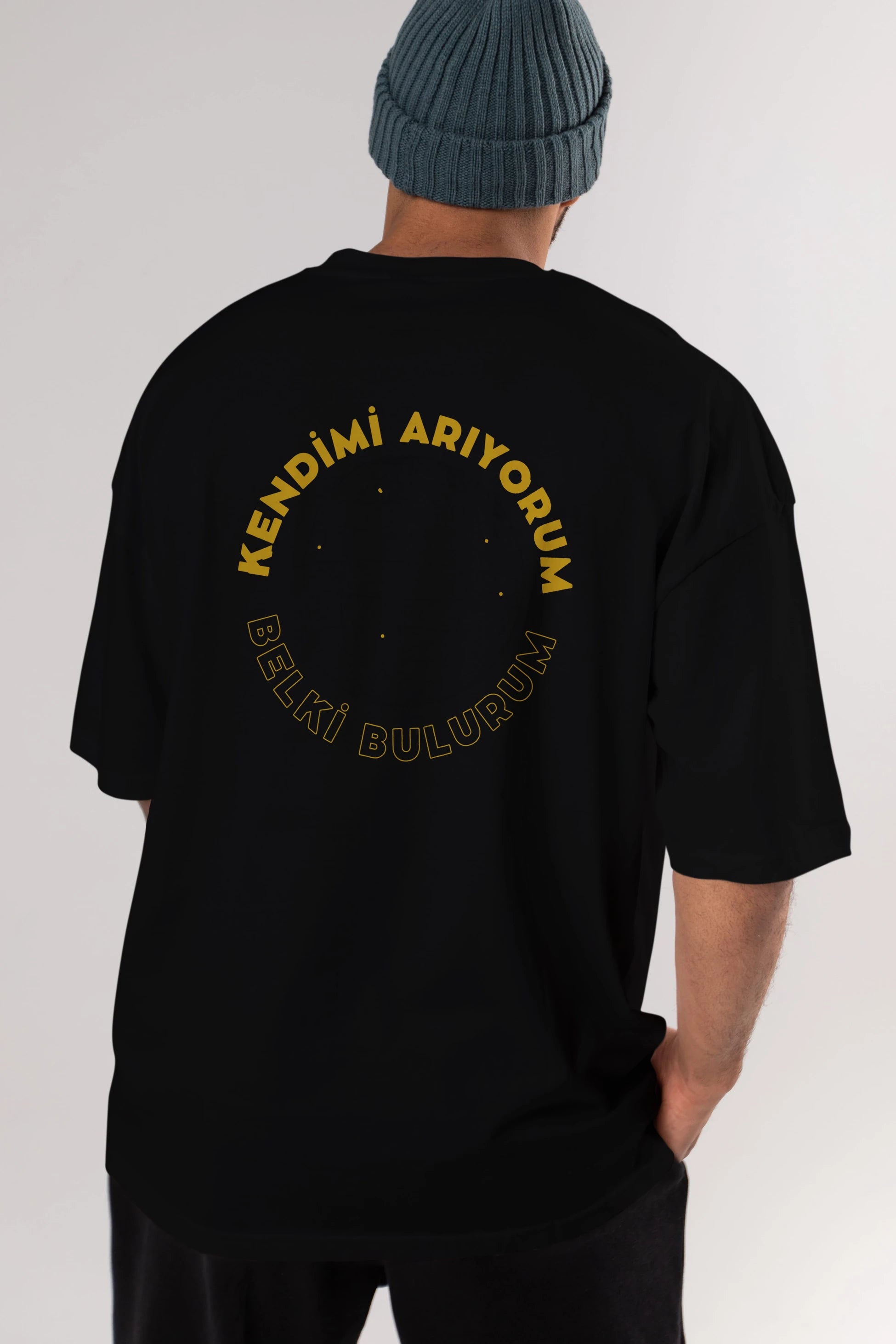 Kendimi Arıyorum Yazılı Arka Baskılı Oversize t-shirt Erkek Kadın Unisex