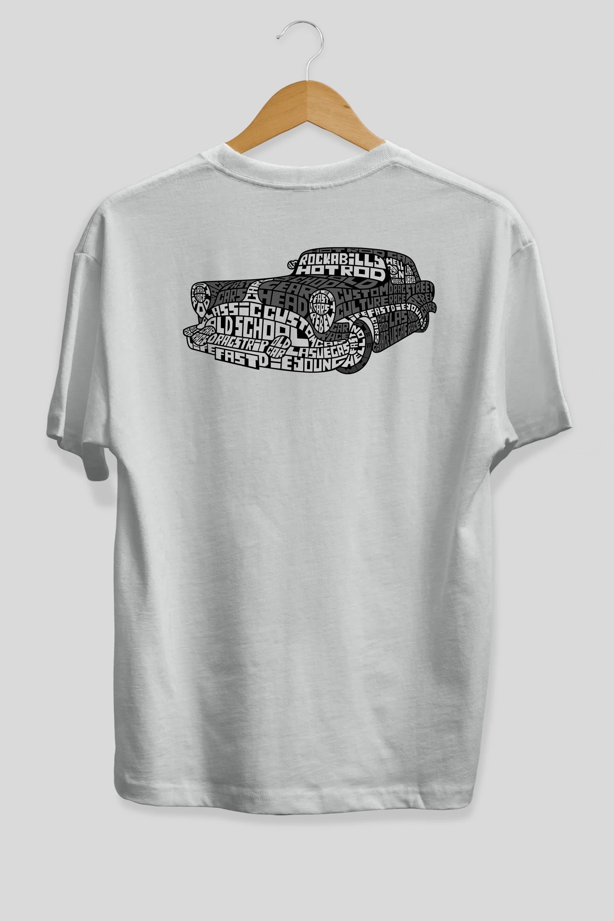Hotrod Arka Baskılı Oversize t-shirt %100 pamuk Erkek Kadın Unisex