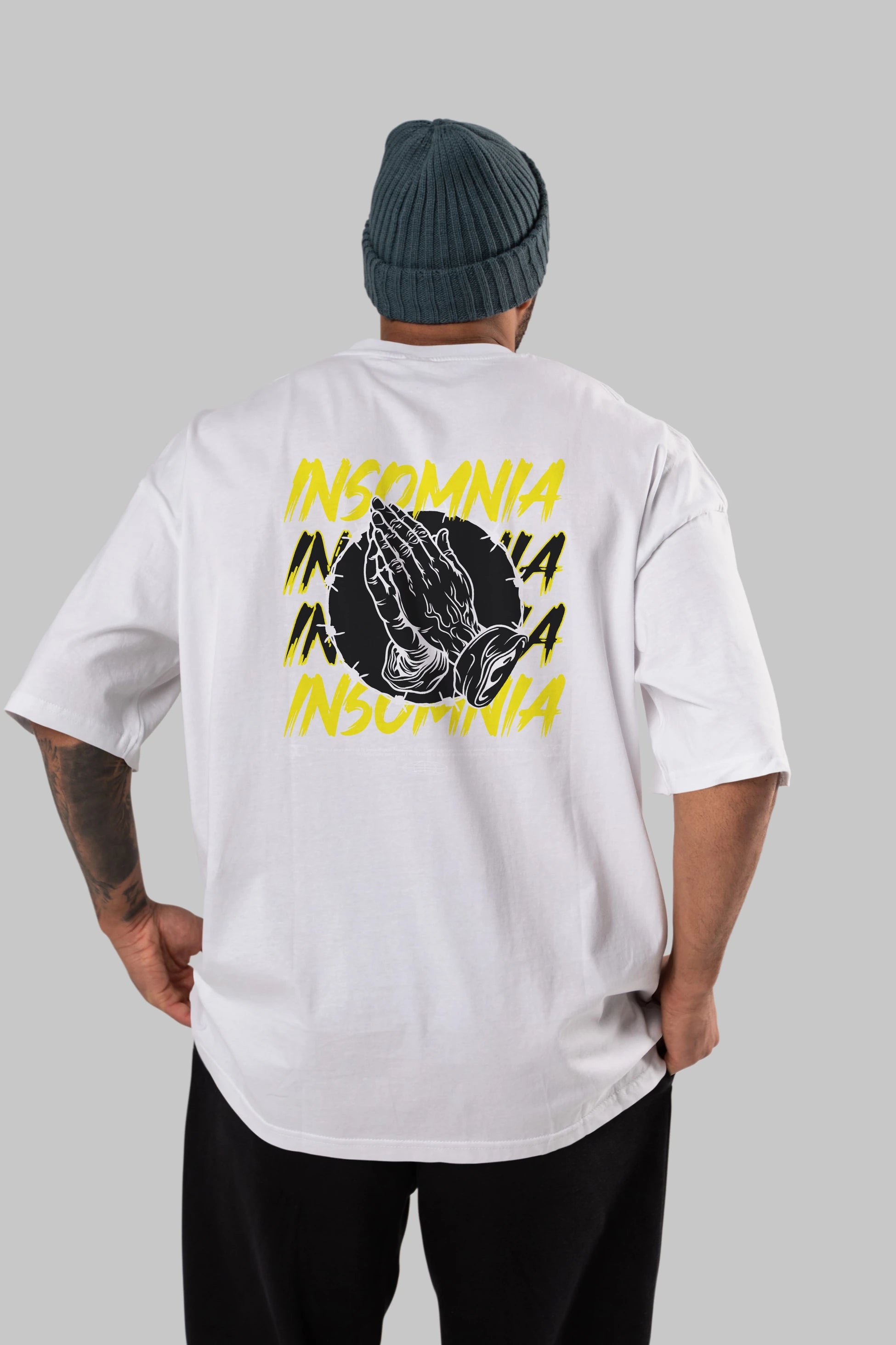 Insomnia Streetwear Arka Baskılı Oversize t-shirt Erkek Kadın Unisex