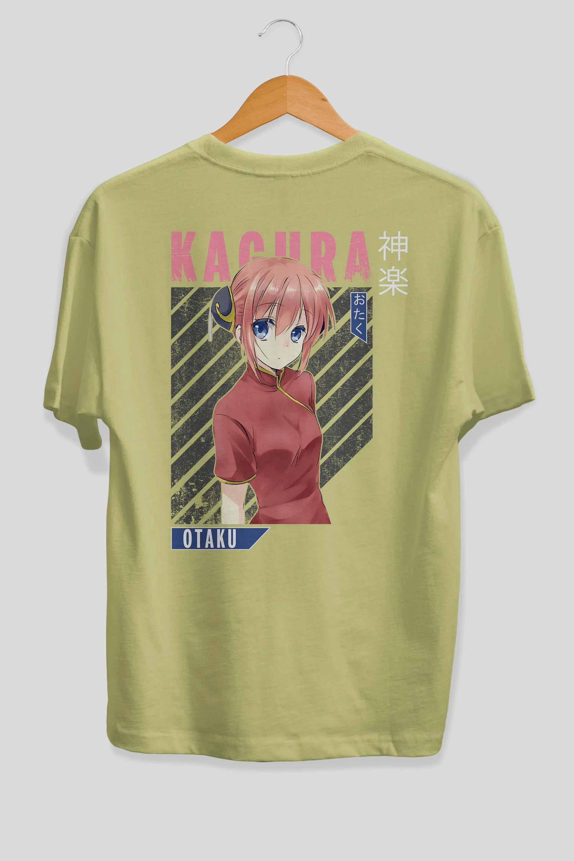Kagura GINTAMA Anime Arka Baskılı Oversize t-shirt Erkek Kadın Unisex