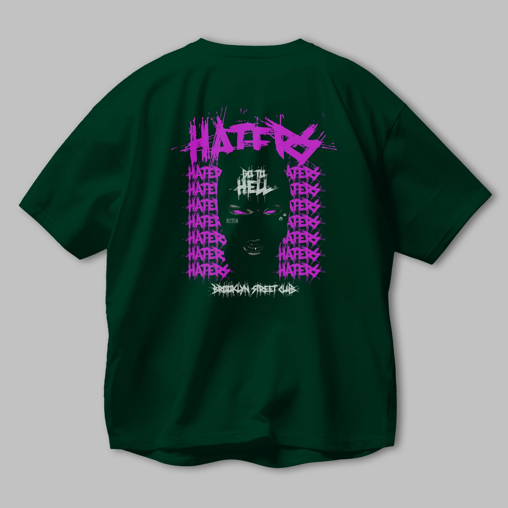 Haters Brooklyn Street Club Arka Baskılı Oversize t-shirt Erkek Kadın Unisex
