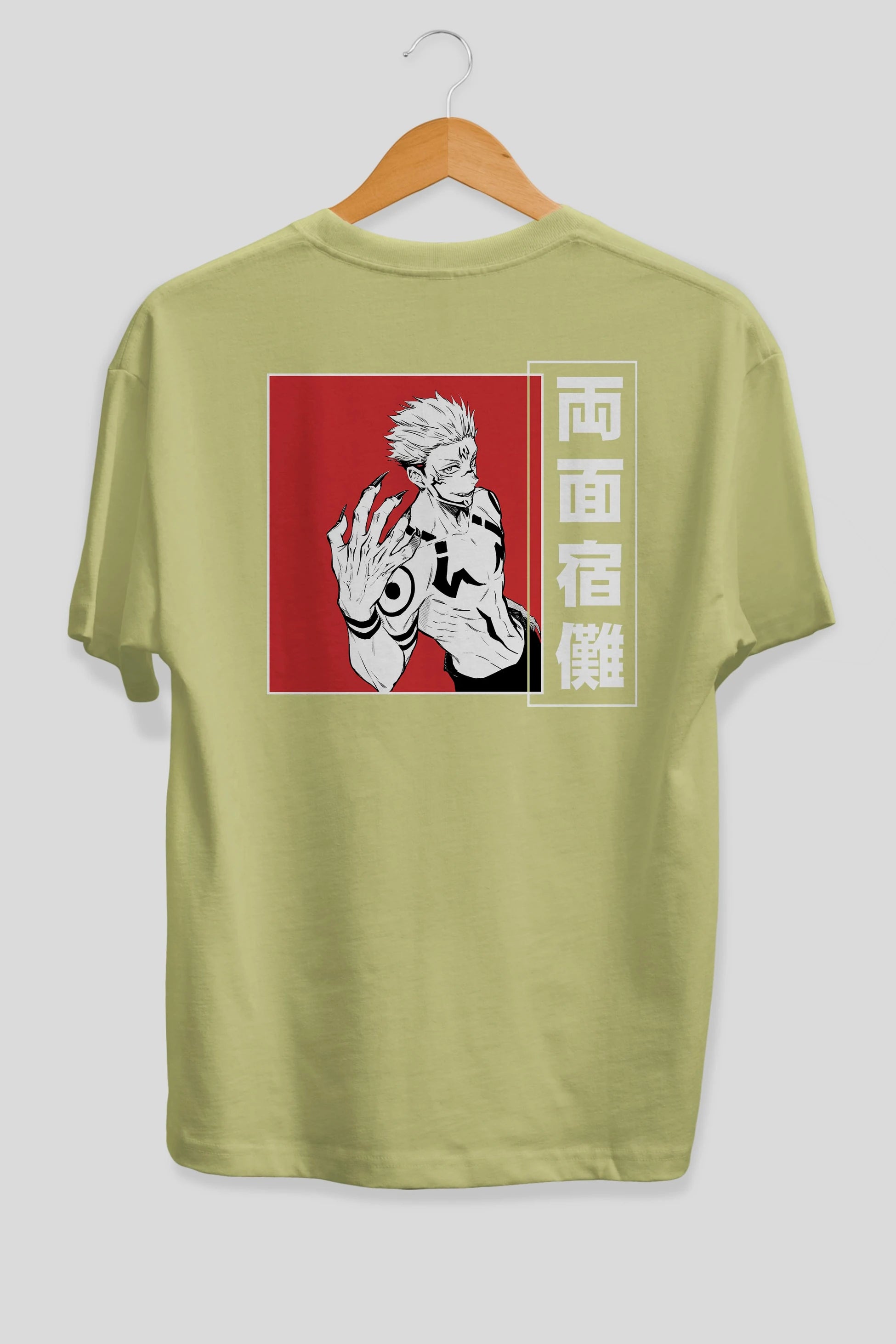 Sukuna Ryoumen 2 Anime Arka Baskılı Oversize t-shirt Erkek Kadın Unisex