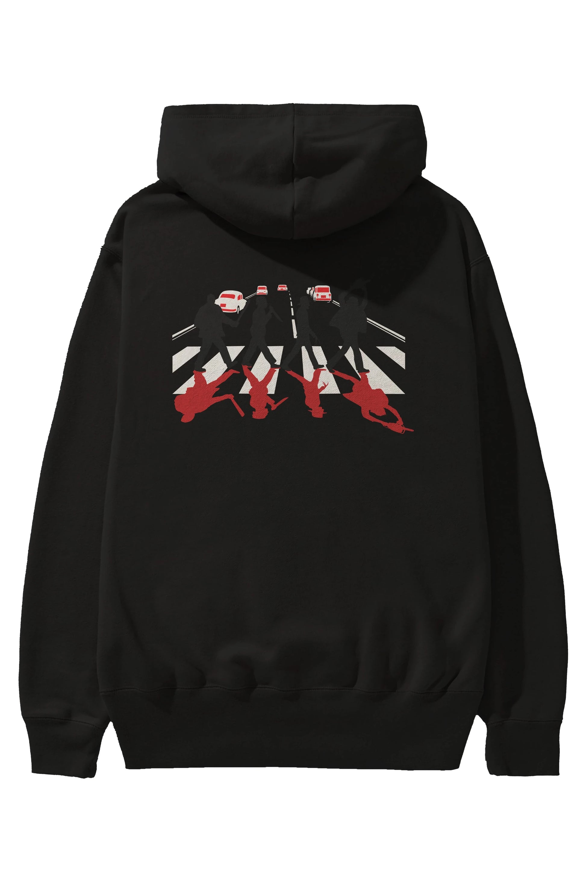 Abbey Road Killer Red Arka Baskılı Hoodie Oversize Kapüşonlu Sweatshirt Erkek Kadın Unisex