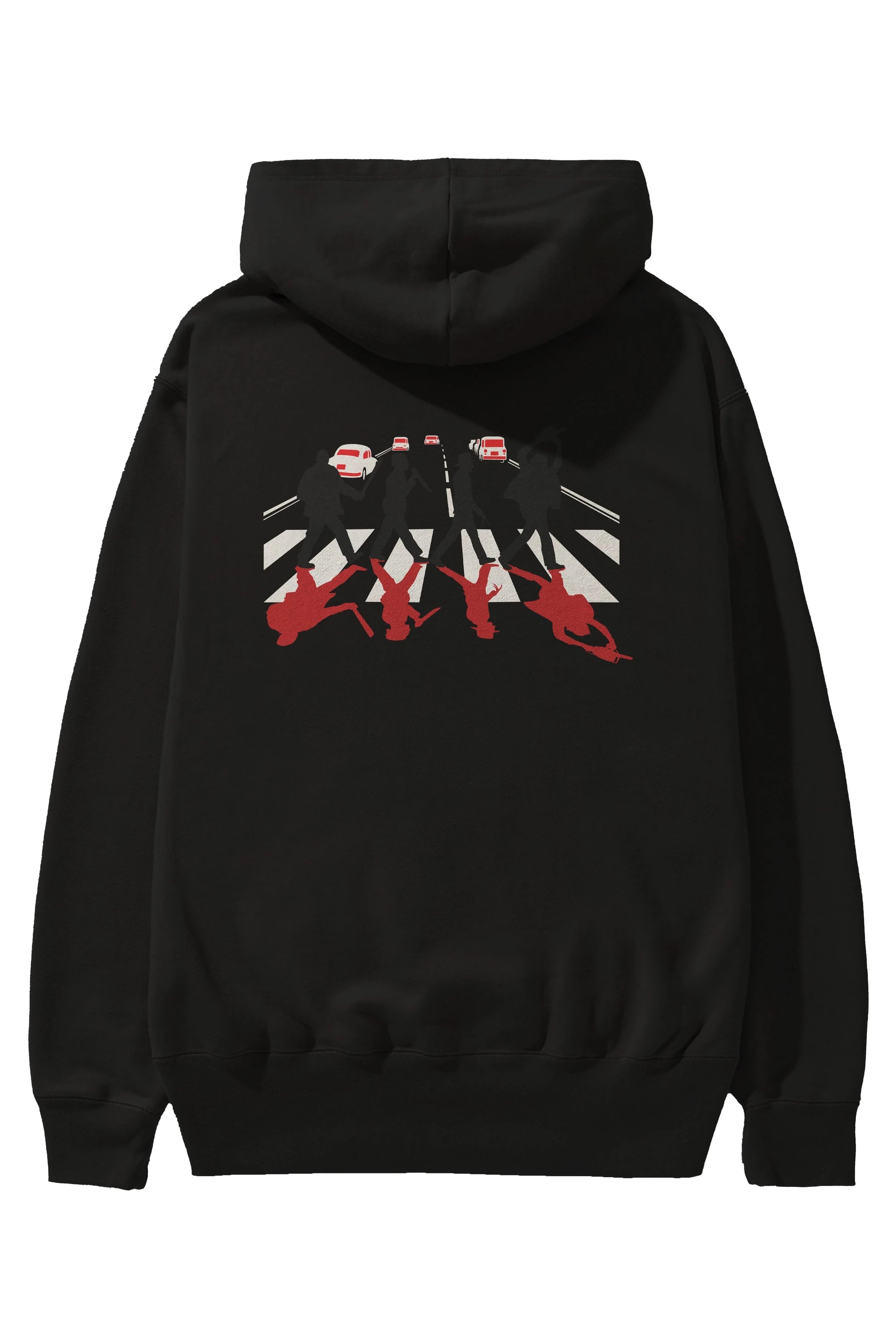 Abbey Road Killer Red Arka Baskılı Hoodie Oversize Kapüşonlu Sweatshirt Erkek Kadın Unisex
