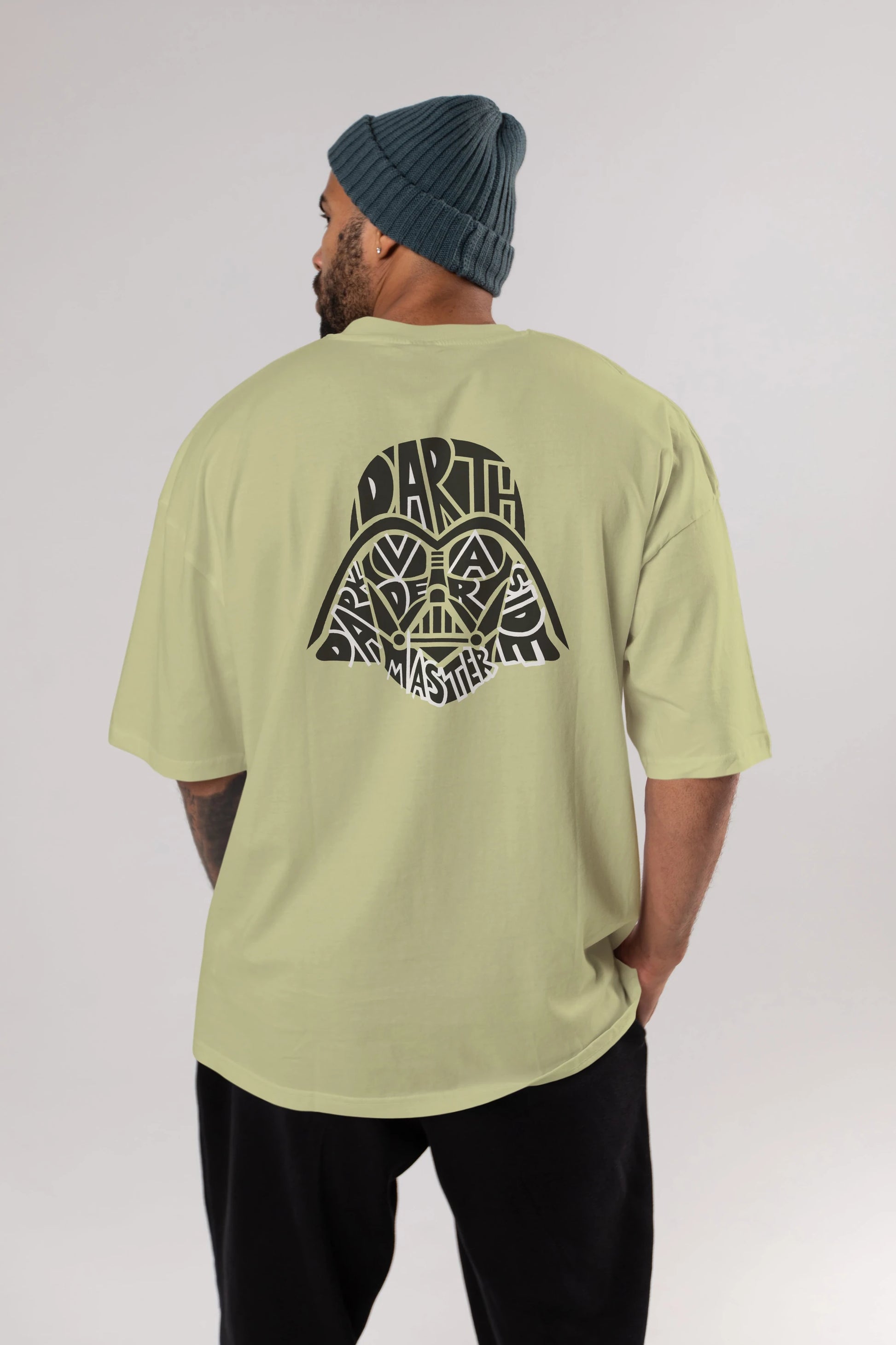 Darth Vader Arka Baskılı Oversize t-shirt %100 pamuk Erkek Kadın Unisex