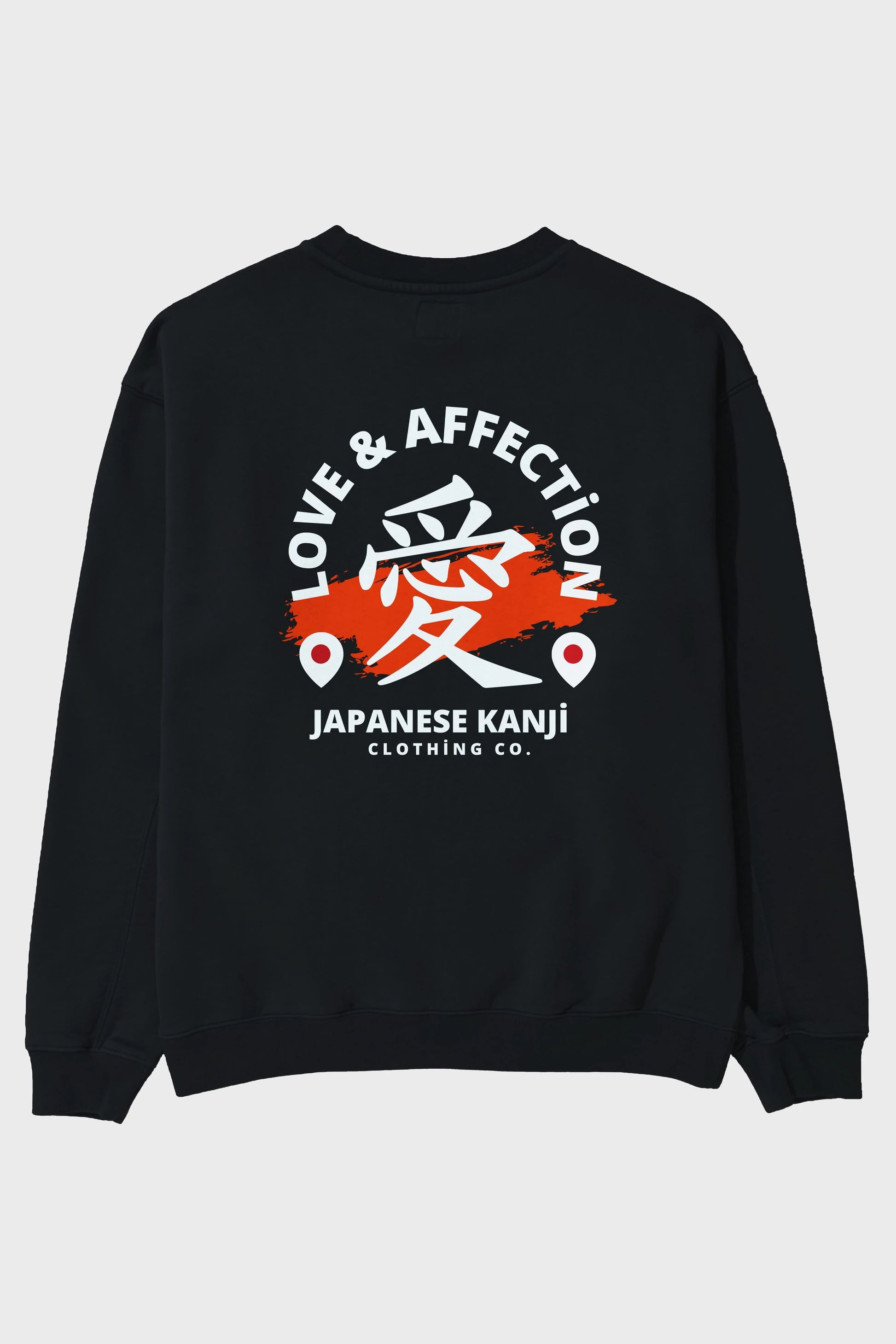 Love Affection Japanese Yazılı Arka Baskılı Oversize Sweatshirt Erkek Kadın Unisex