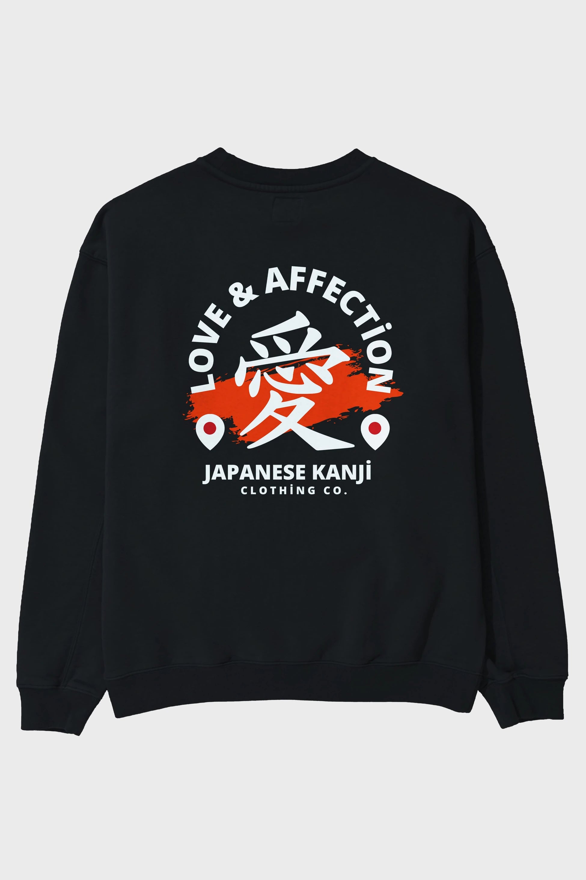 Love Affection Japanese Yazılı Arka Baskılı Oversize Sweatshirt Erkek Kadın Unisex