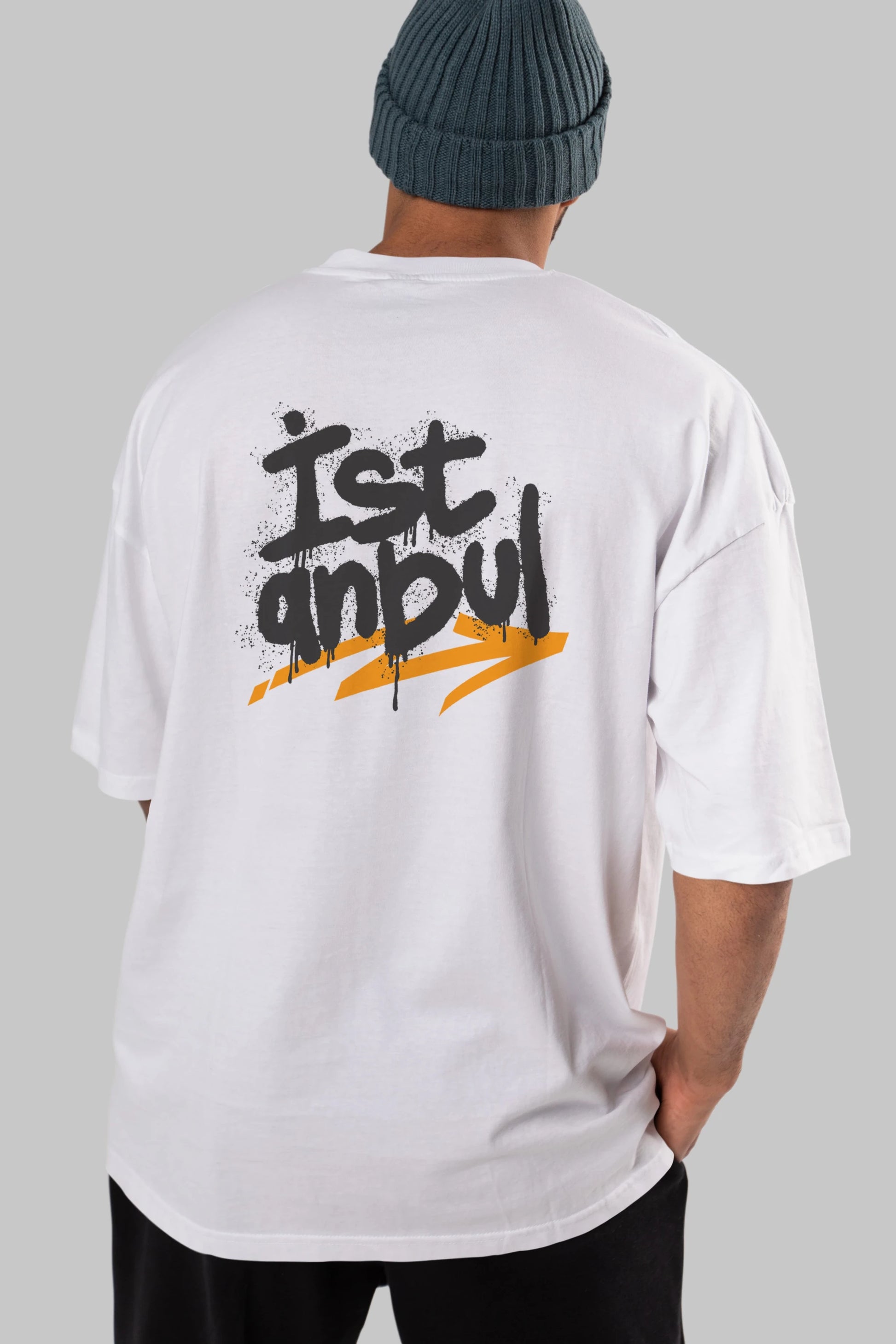 istanbul Yazılı Arka Baskılı Oversize t-shirt Erkek Kadın Unisex