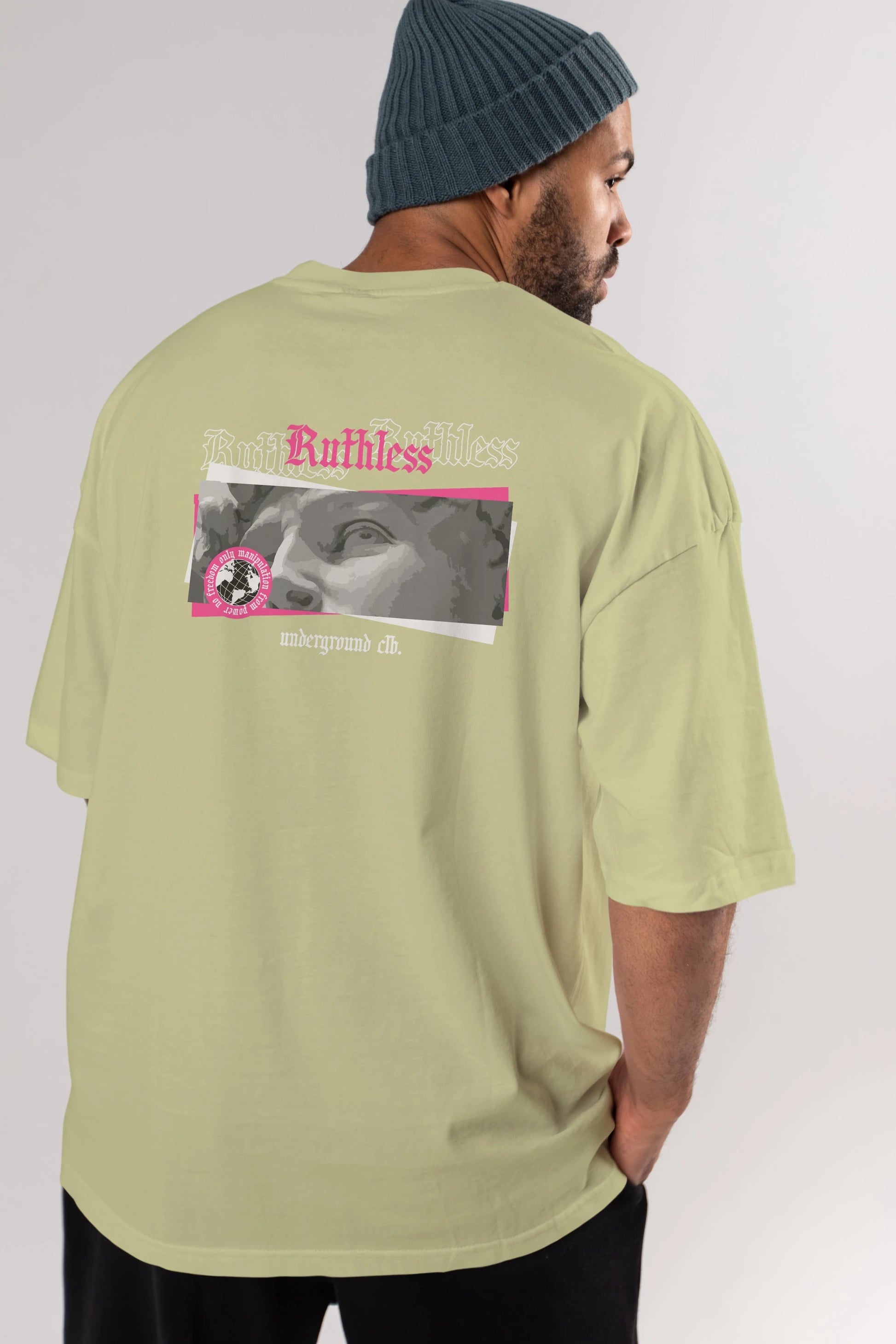 Ruthless Arka Baskılı Oversize t-shirt Erkek Kadın Unisex