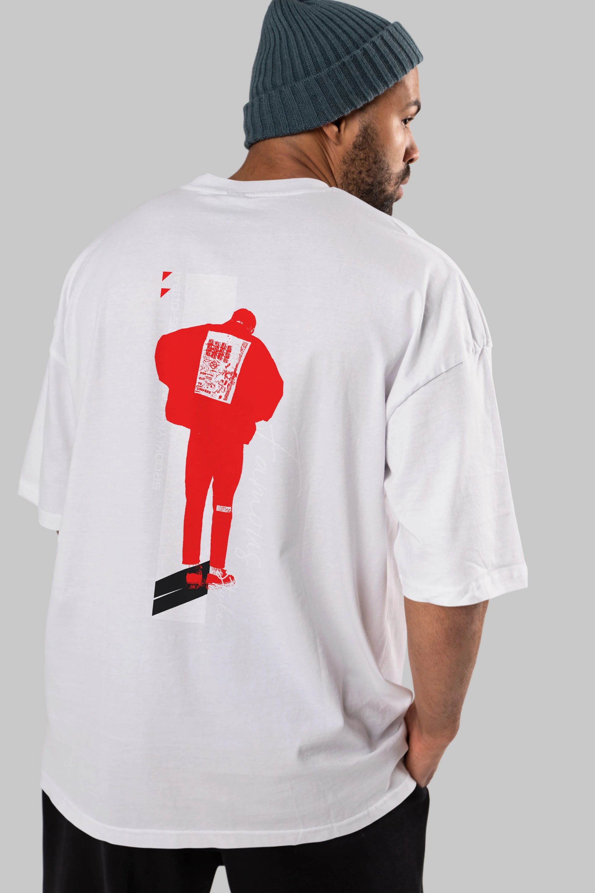 Brooklyn Style Arka Baskılı Oversize t-shirt Erkek Kadın Unisex