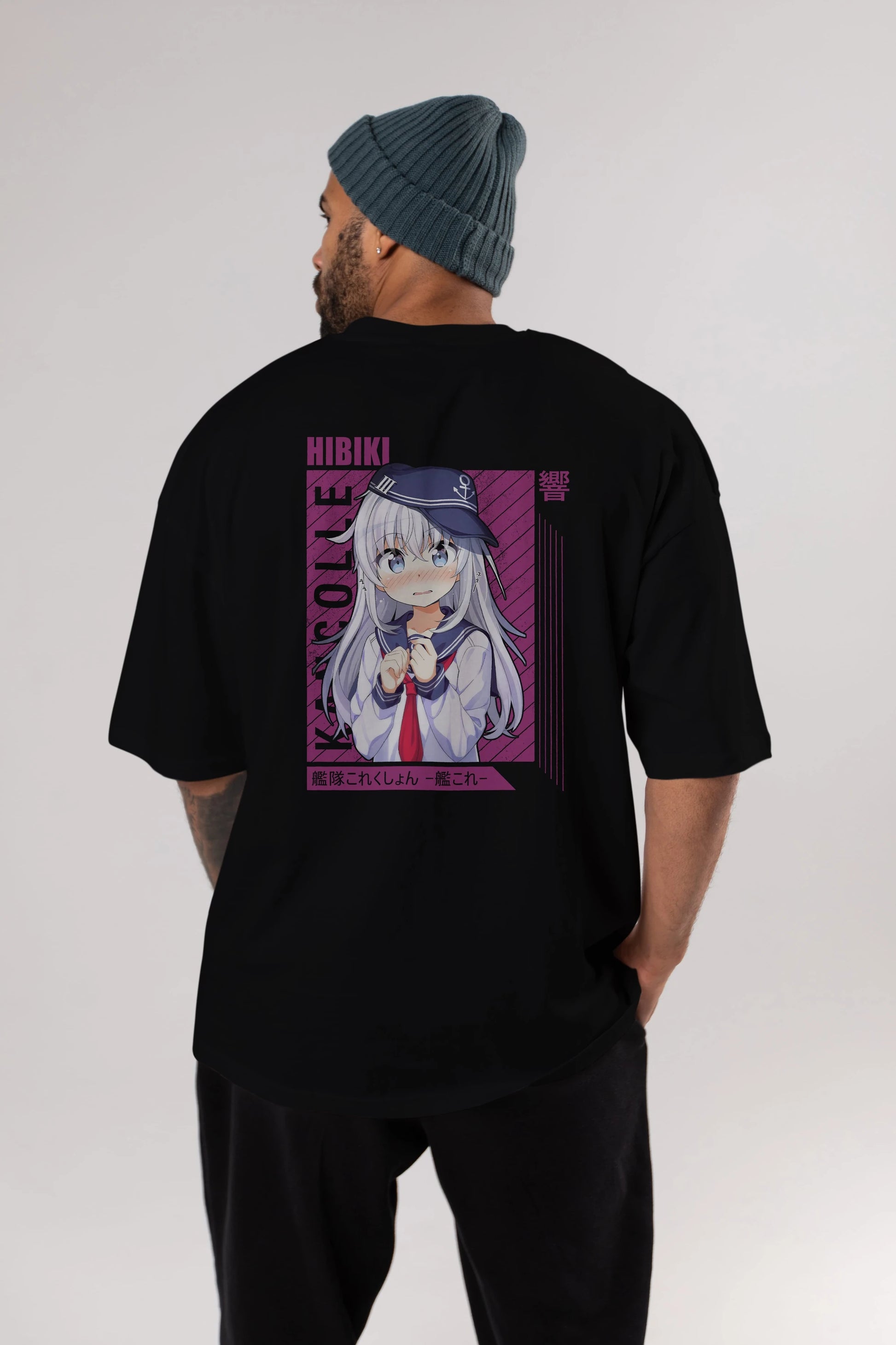 Hibiki 4 Anime Arka Baskılı Oversize t-shirt Erkek Kadın Unisex