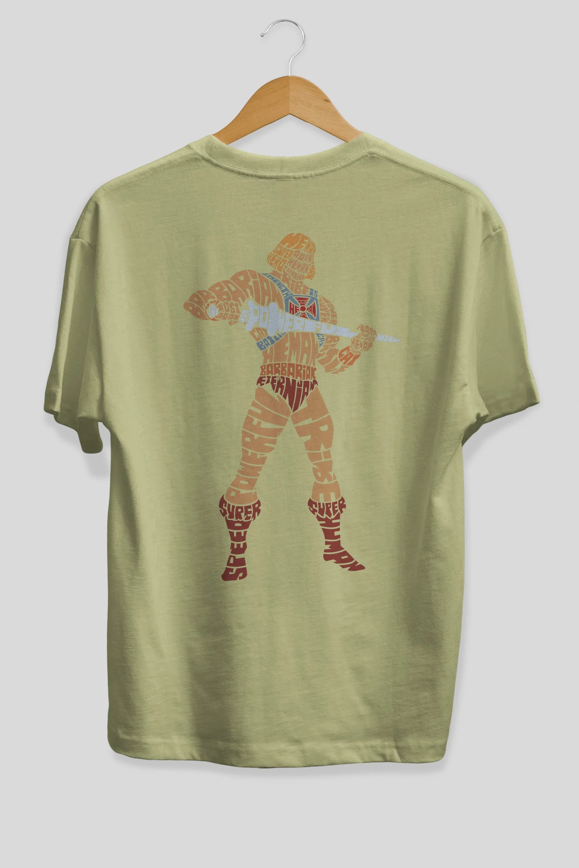 Heman Arka Baskılı Oversize t-shirt %100 pamuk Erkek Kadın Unisex