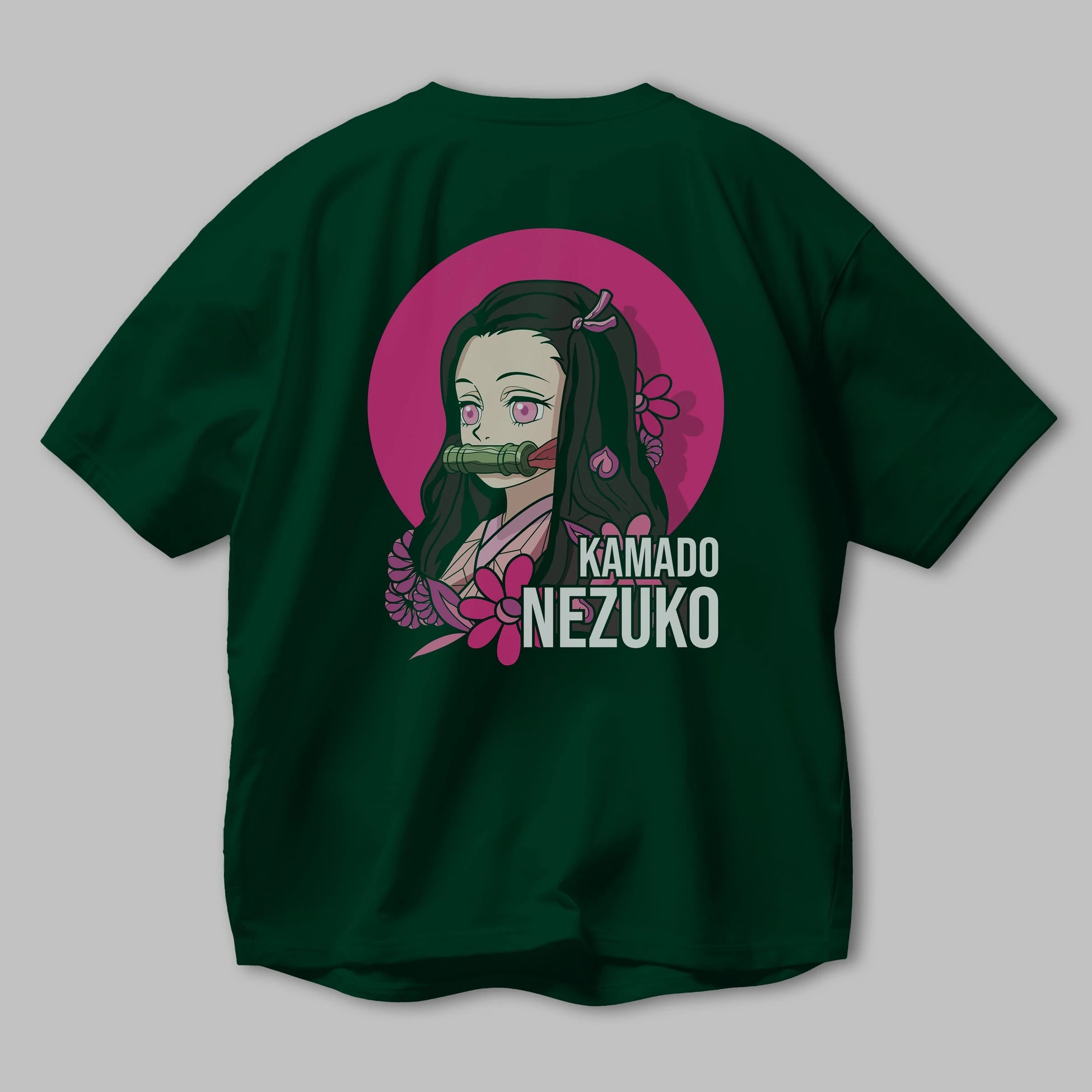 Nezuko Kamado 2 Anime Arka Baskılı Oversize t-shirt Erkek Kadın Unisex