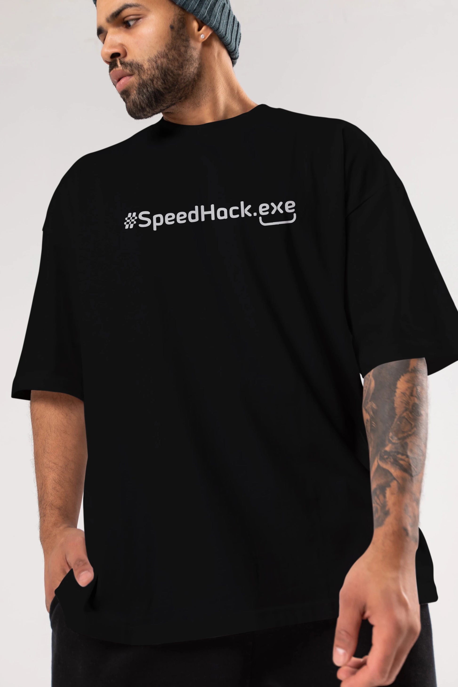 Speedhackexe Ön Baskılı Oversize t-shirt %100 pamuk Erkek Kadın Unisex