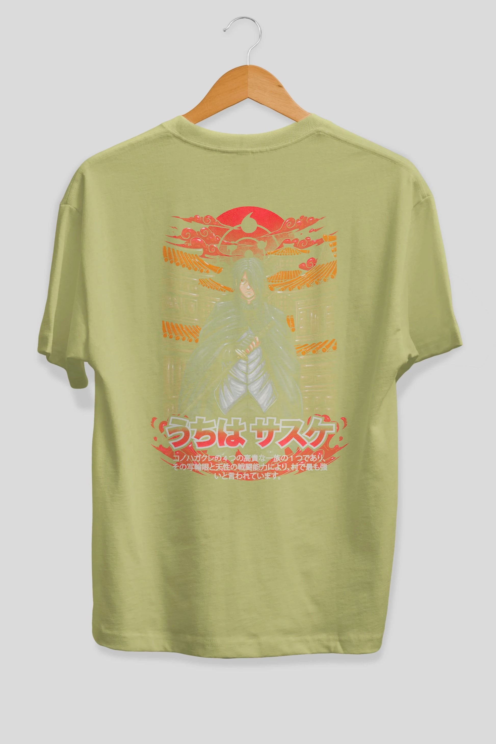 NARUTO SASUKE UCHIHA 1 Anime Arka Baskılı Oversize t-shirt Erkek Kadın Unisex