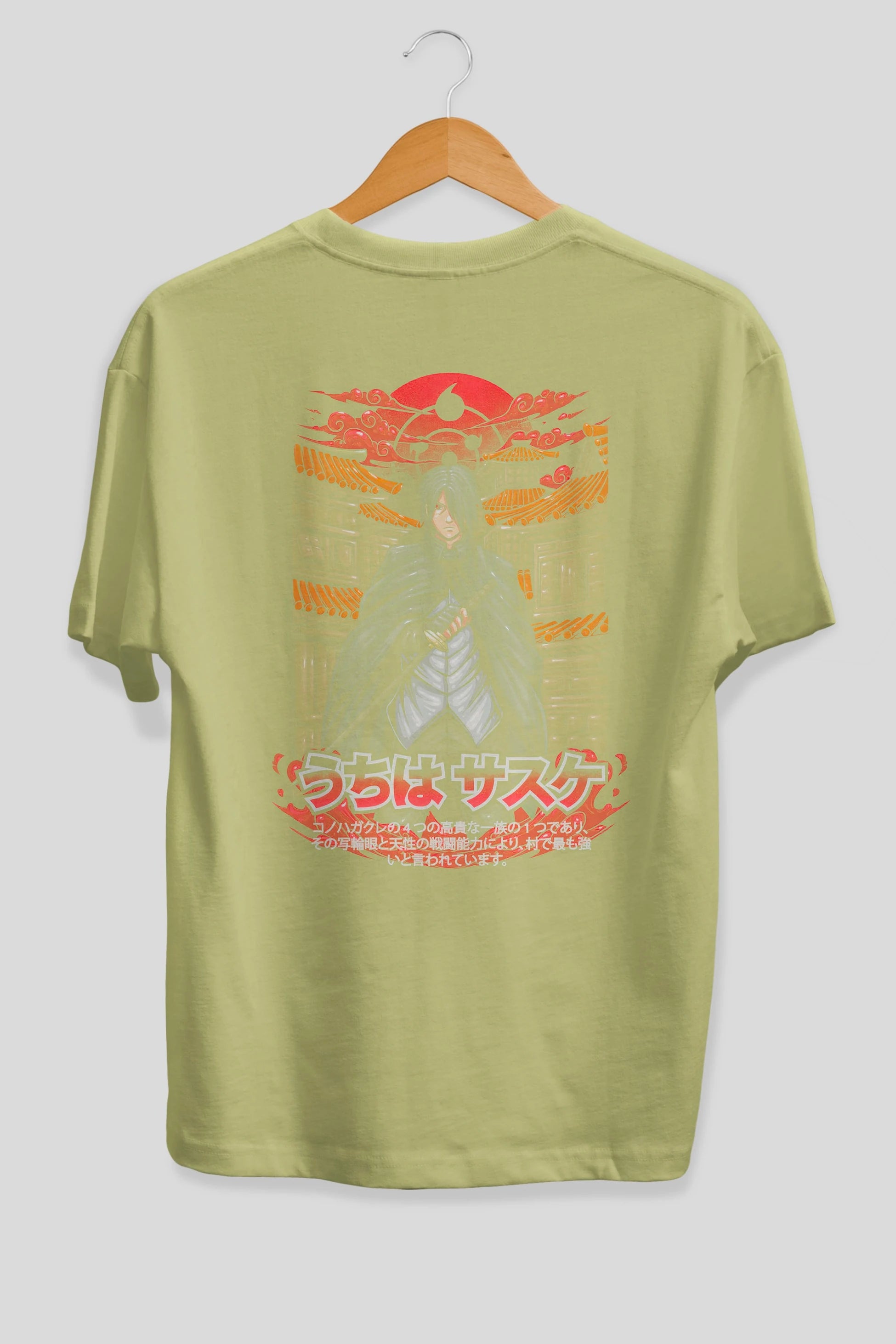 NARUTO SASUKE UCHIHA 1 Anime Arka Baskılı Oversize t-shirt Erkek Kadın Unisex