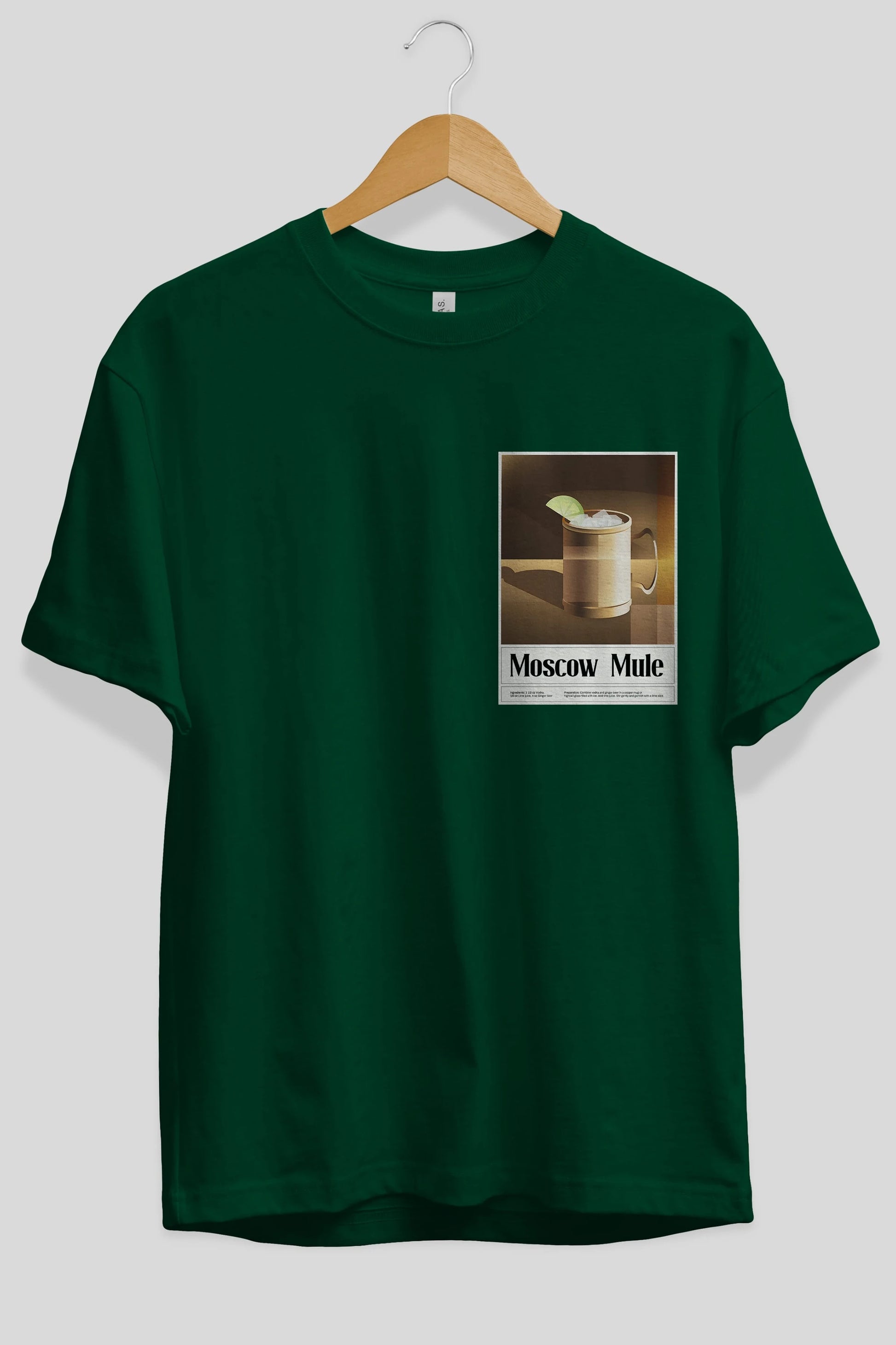 Moscow Mule 3 Ön Sol Baskılı Oversize t-shirt Erkek Kadın Unisex %100 Pamuk Bisiklet Yaka tişort