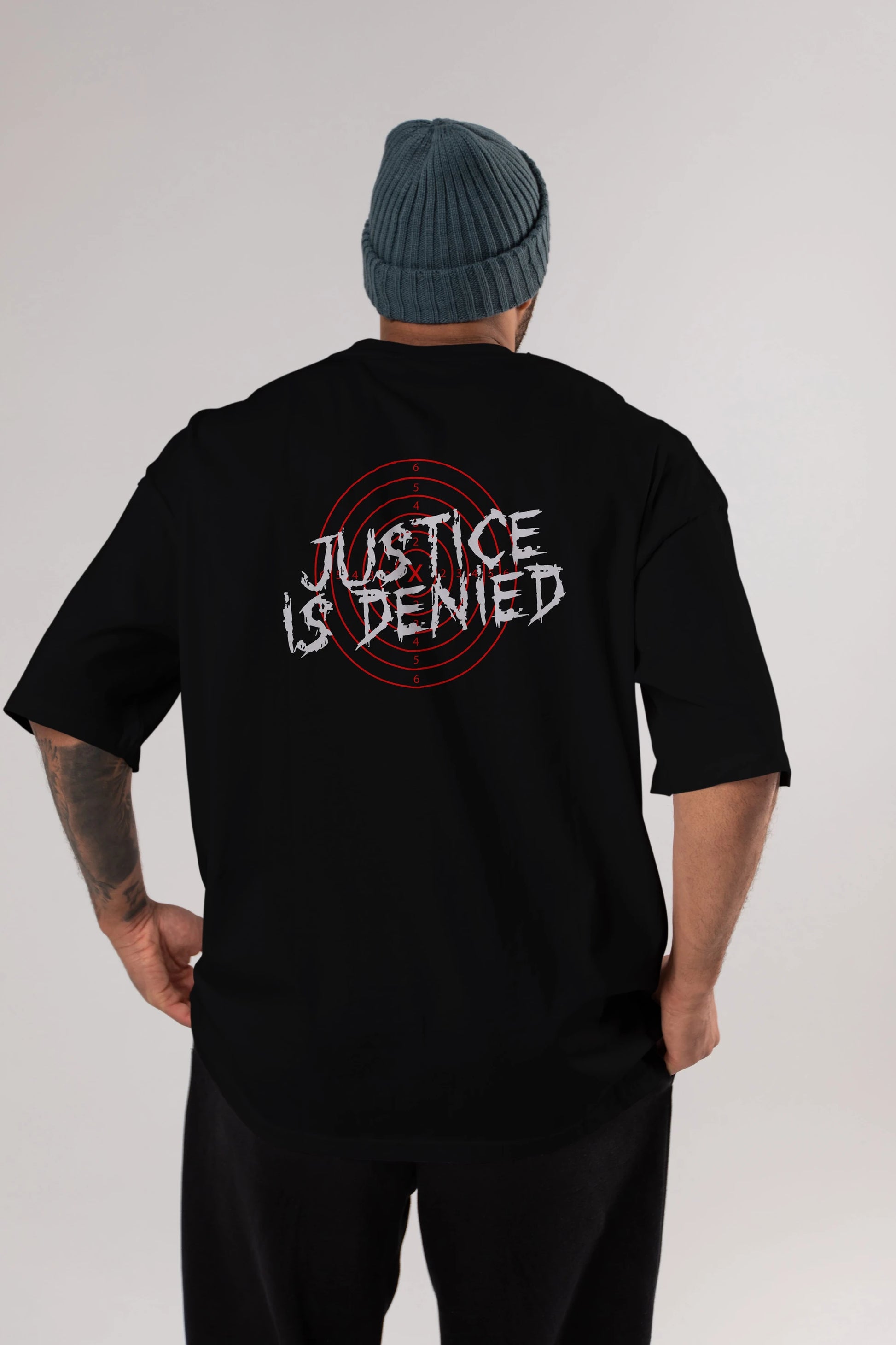 Justice is Denied Arka Baskılı Oversize t-shirt Erkek Kadın Unisex