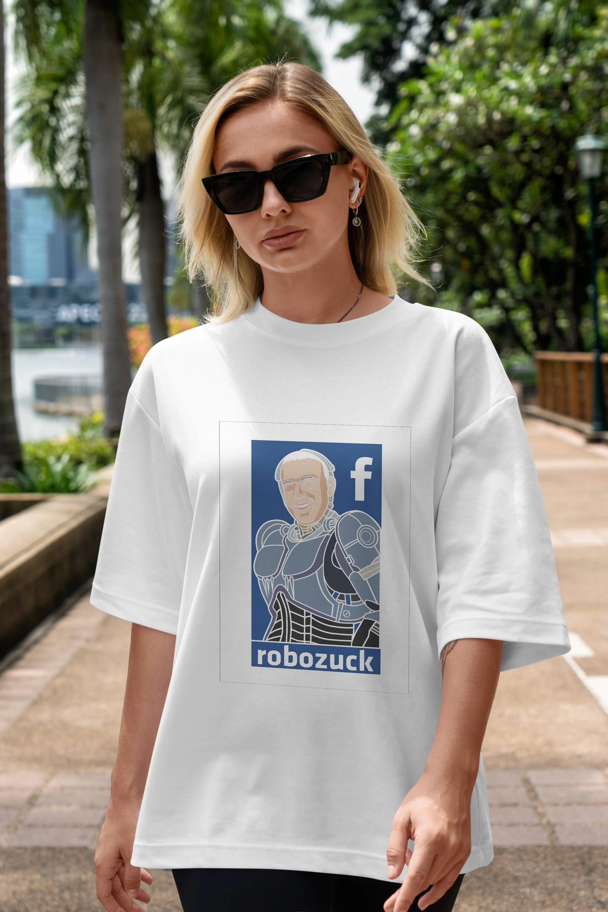 Robozuck Ön Baskılı Oversize t-shirt Erkek Kadın Unisex %100 Pamuk tişort