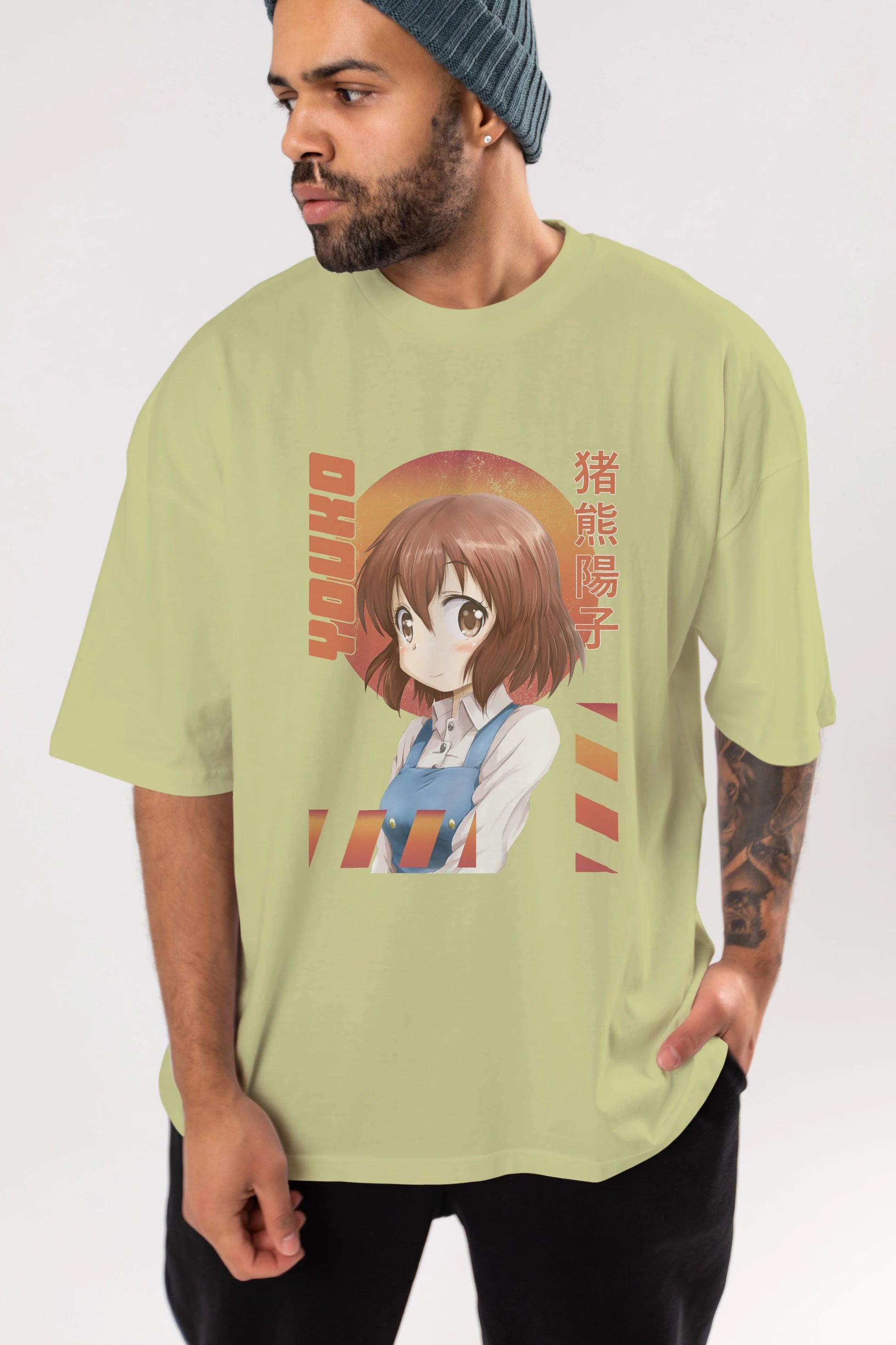 Youko Inokuma 5 Anime Ön Baskılı Oversize t-shirt %100 pamuk Erkek Kadın Unisex
