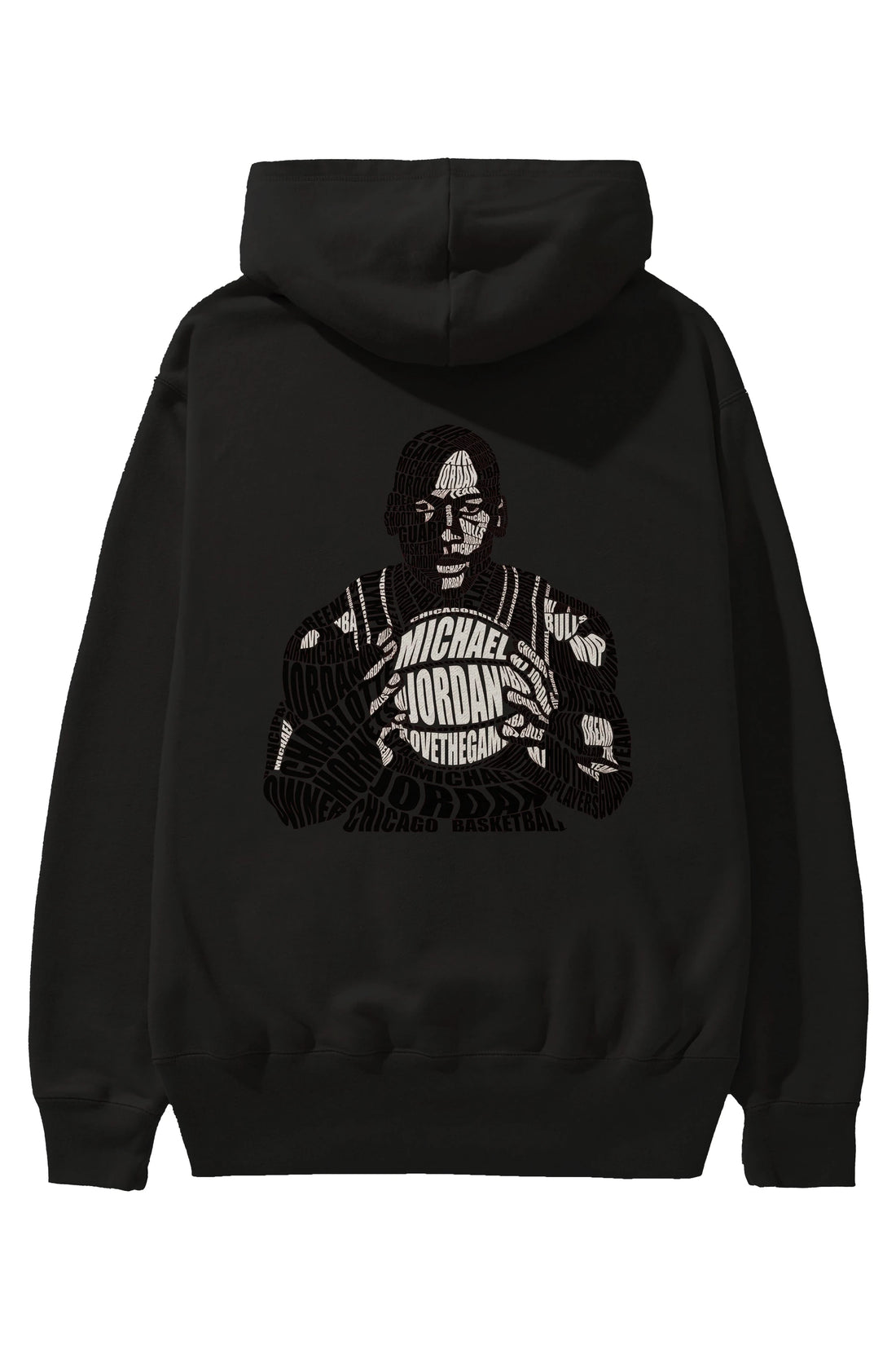 Michael Jordan Calligram Arka Baskılı Hoodie Oversize Kapüşonlu Sweatshirt Erkek Kadın Unisex