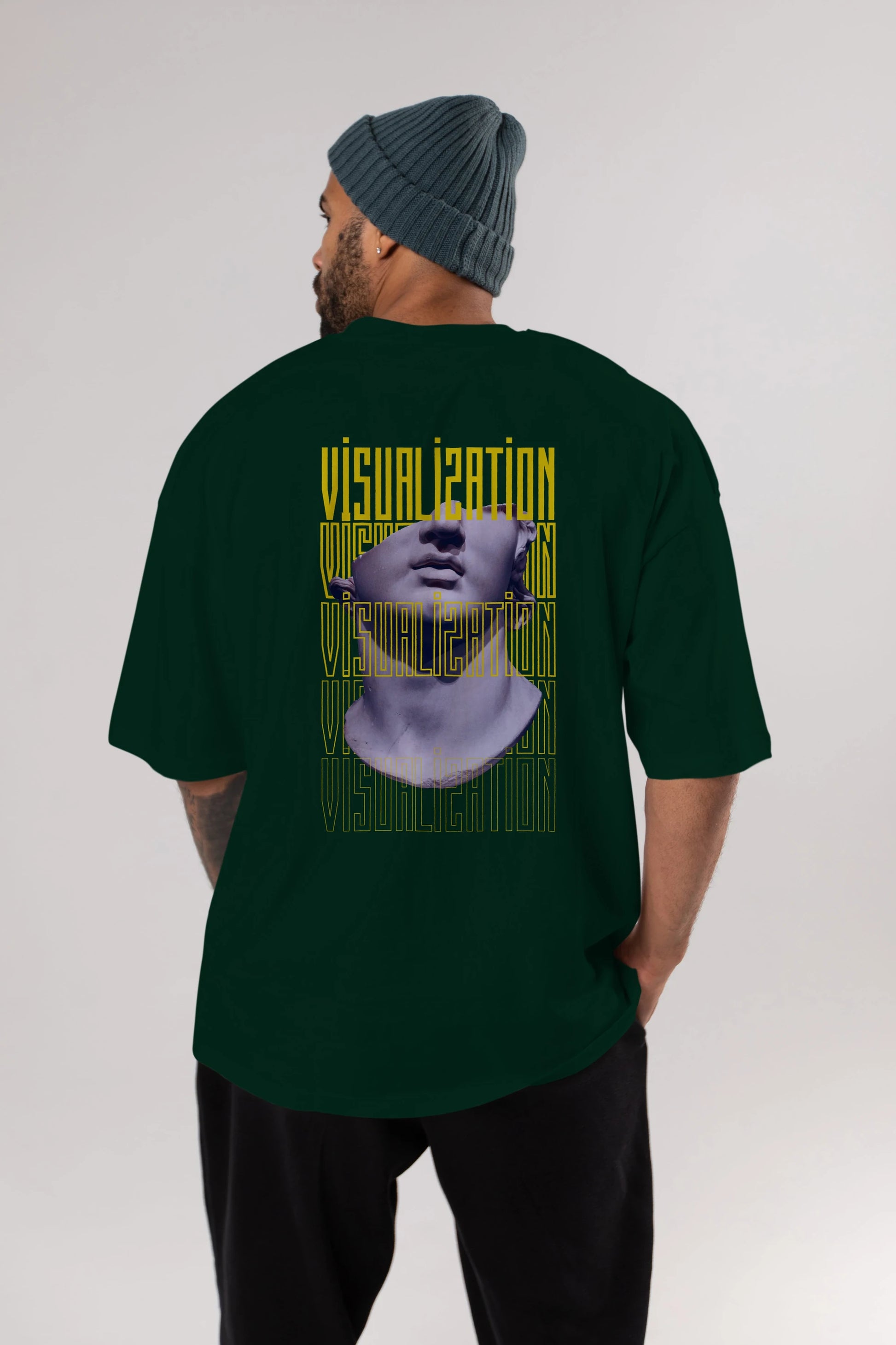Visualization Yazılı Arka Baskılı Oversize t-shirt Erkek Kadın Unisex