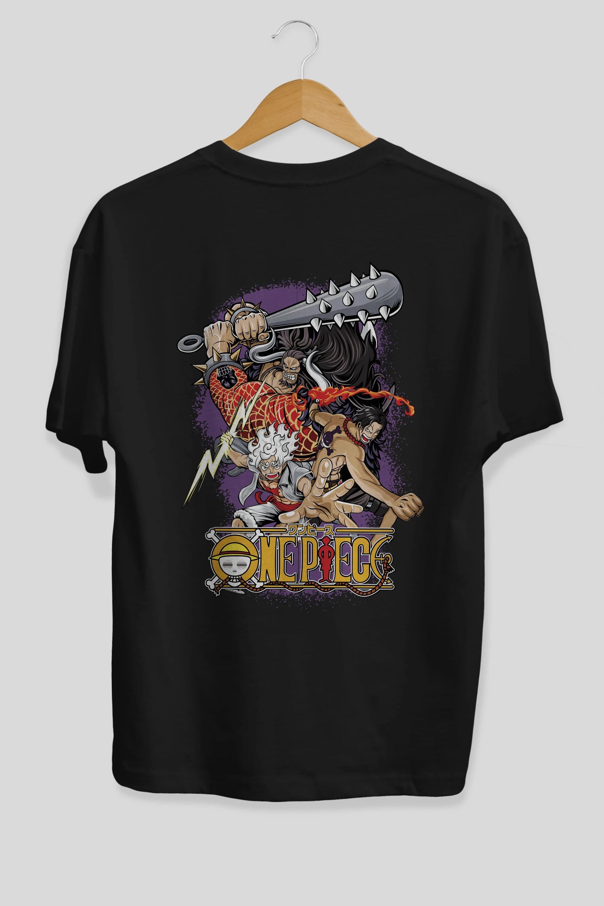 ONE PIECE (6) Anime Arka Baskılı Oversize t-shirt Erkek Kadın Unisex