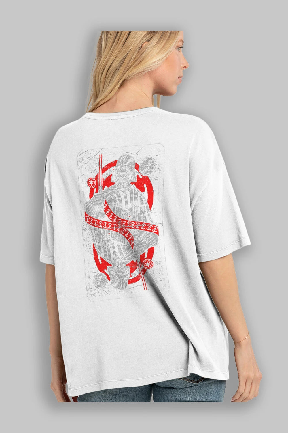 King Of The Darkside Arka Baskılı Oversize t-shirt Erkek Kadın Unisex %100 Pamuk
