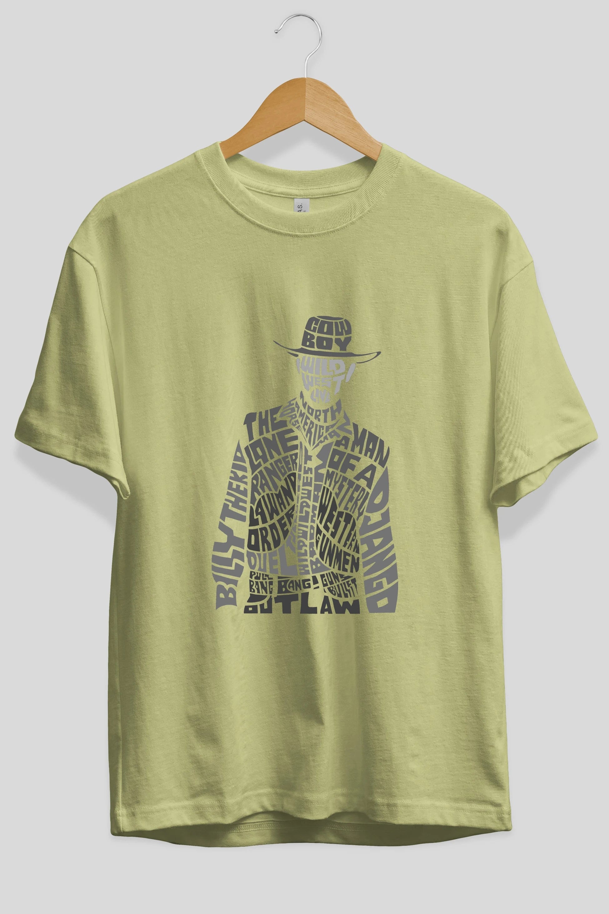 Cowboy Ön Baskılı Oversize t-shirt %100 pamuk Erkek Kadın Unisex