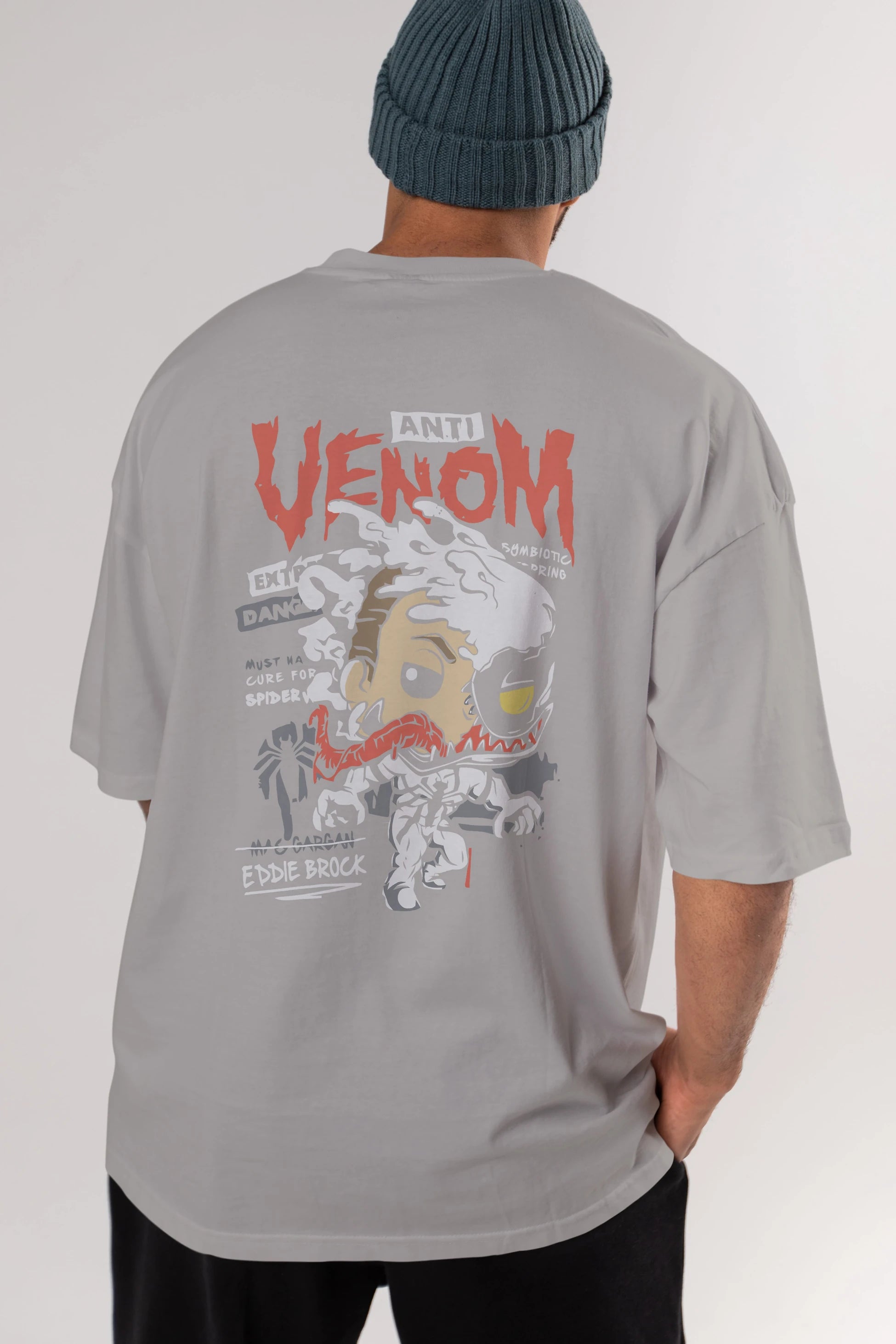 Venom (9) Arka Baskılı Oversize t-shirt Erkek Kadın Unisex %100 Pamuk Bisiklet Yaka tişort