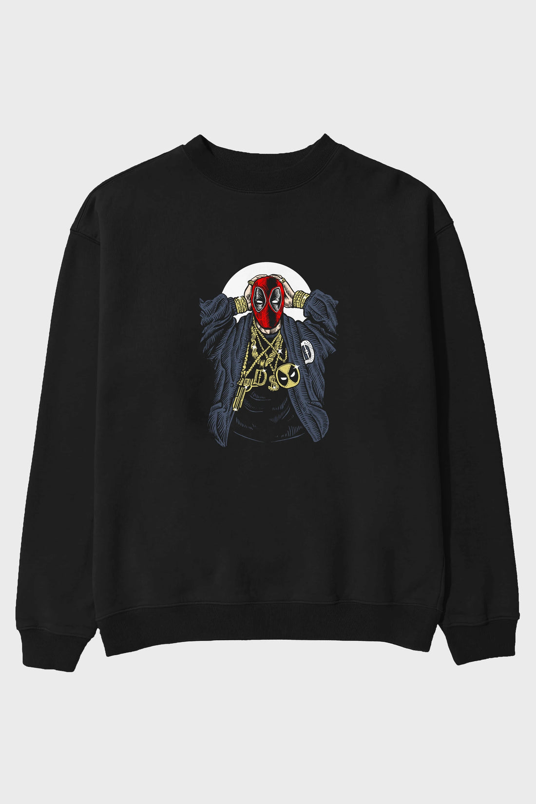 Deadpool Gangsta Ön Baskılı Oversize Sweatshirt Erkek Kadın Unisex