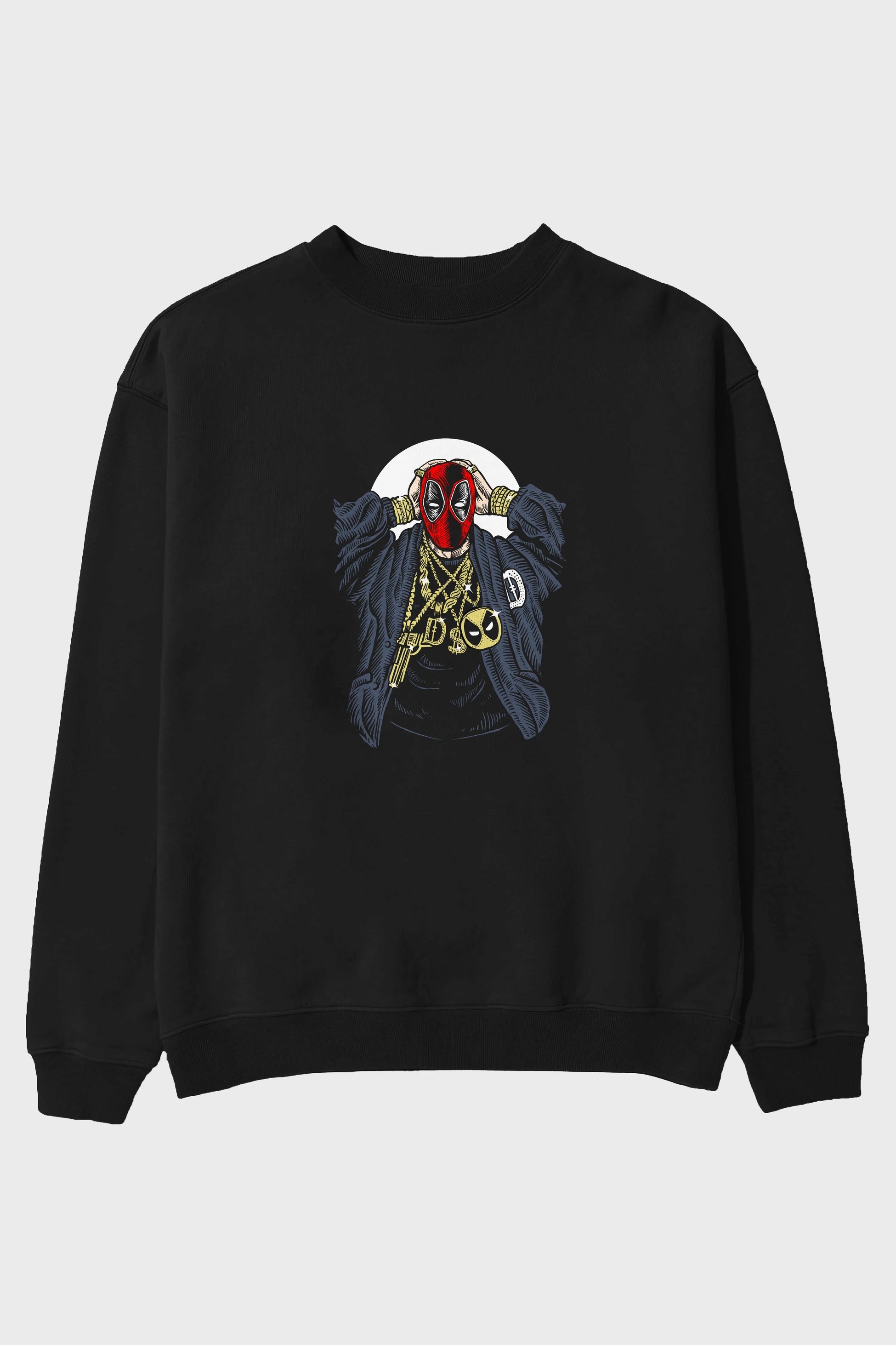 Deadpool Gangsta Ön Baskılı Oversize Sweatshirt Erkek Kadın Unisex