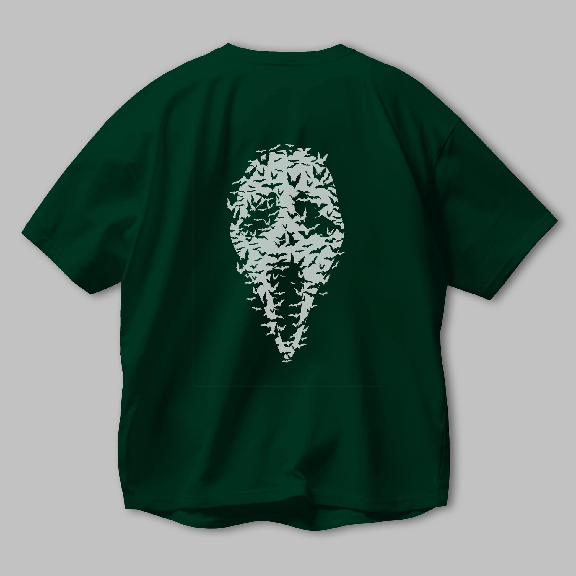 Ghost Face Bats Arka Baskılı Oversize t-shirt %100 pamuk Erkek Kadın Unisex