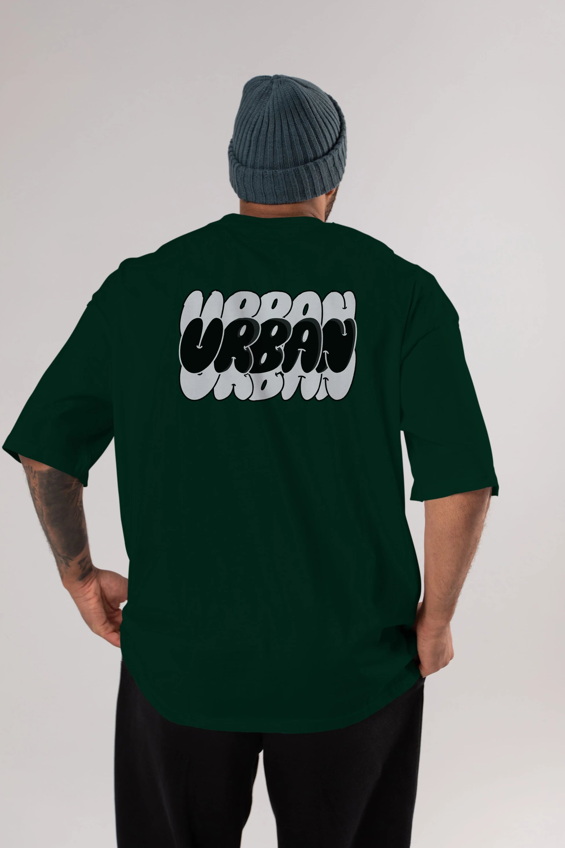 Urban Yazılı Arka Baskılı Oversize t-shirt Erkek Kadın Unisex