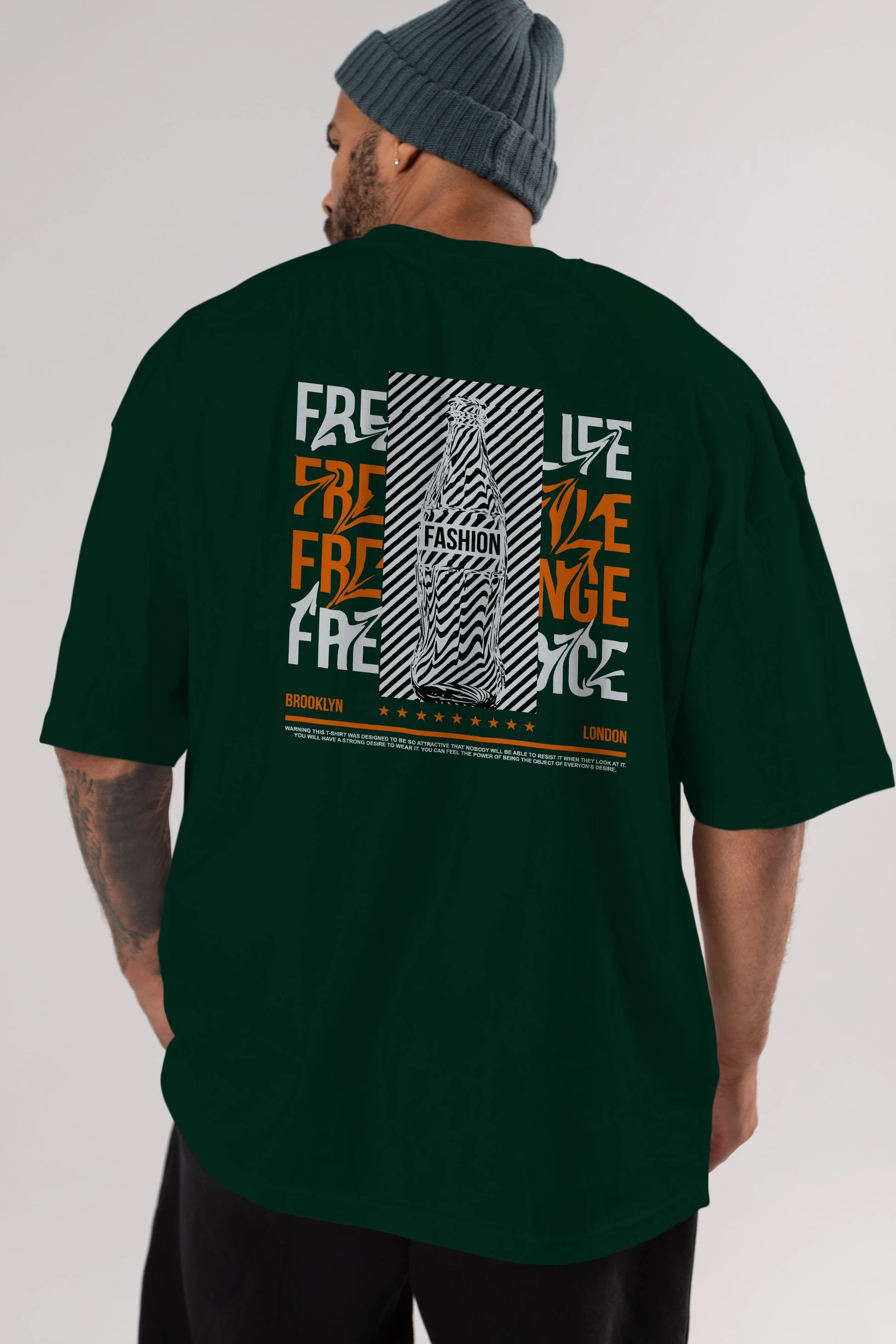Freedom Life Arka Baskılı Oversize t-shirt Erkek Kadın Unisex