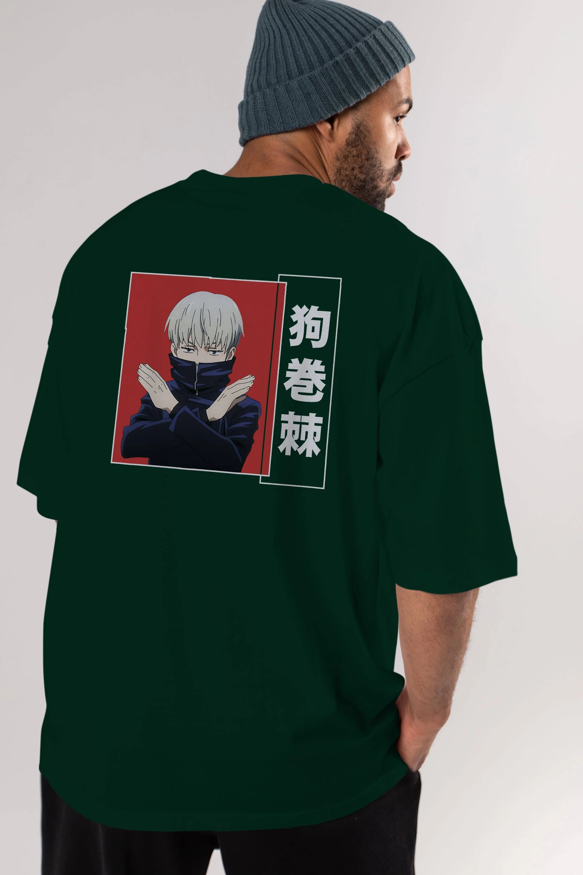 Toge Inumaki Anime Arka Baskılı Oversize t-shirt Erkek Kadın Unisex