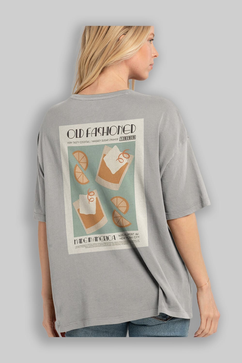 Old Fashioned 2 Arka Baskılı Oversize t-shirt Erkek Kadın Unisex %100 Pamuk Bisiklet Yaka tişort
