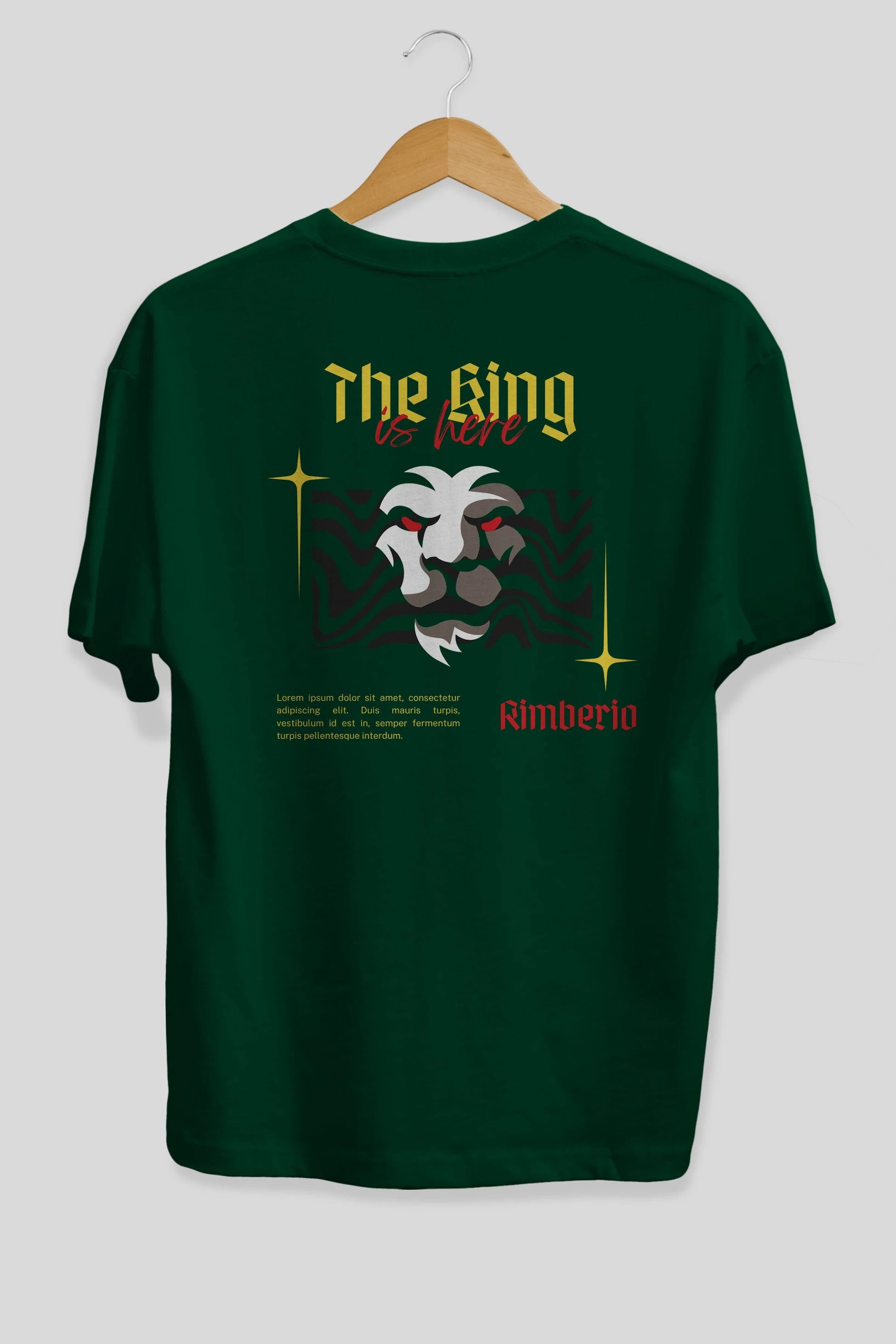 The King is Here Yazılı Arka Baskılı Oversize t-shirt Erkek Kadın Unisex