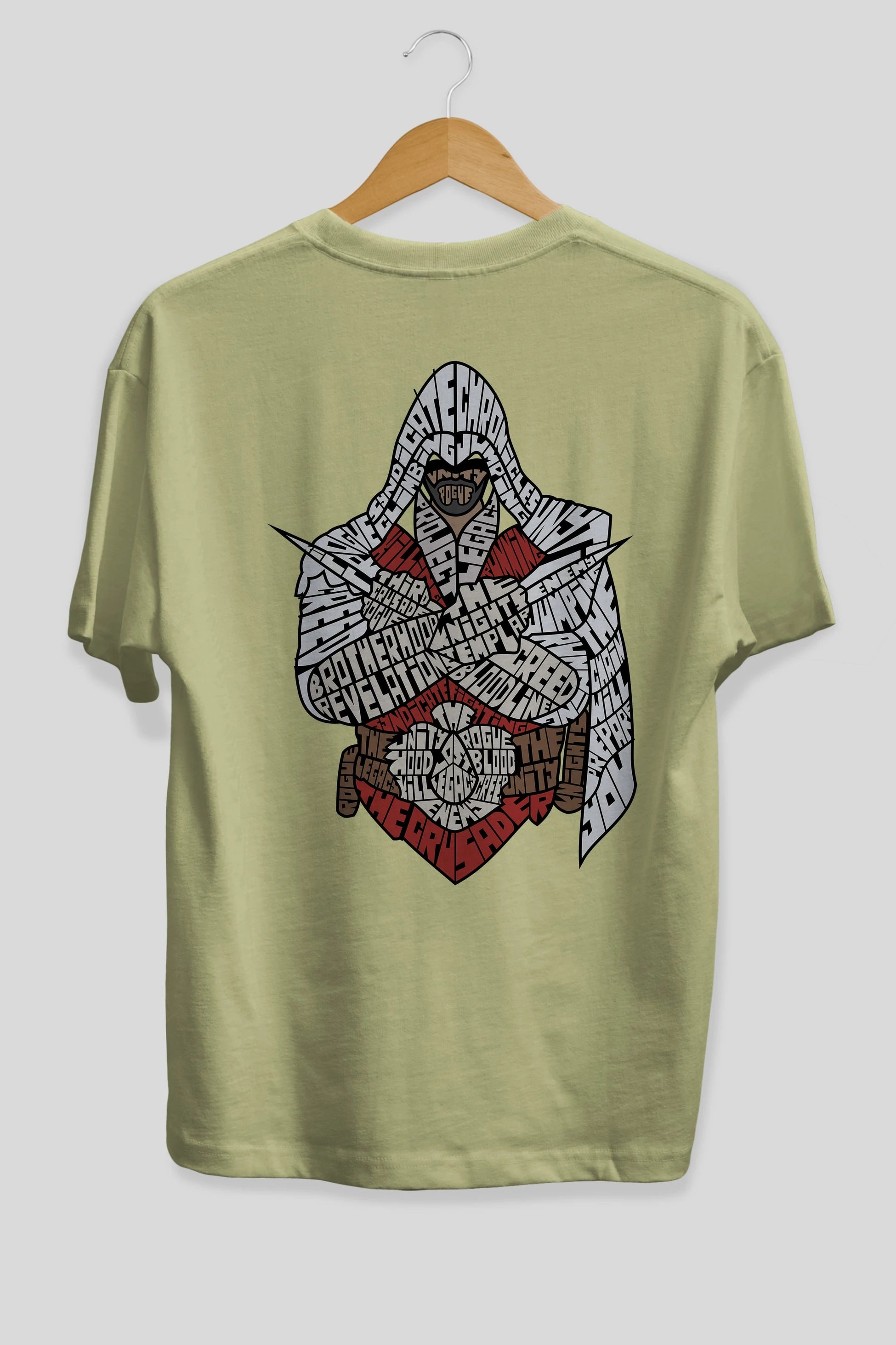 Assassins Arka Baskılı Oversize t-shirt %100 pamuk Erkek Kadın Unisex