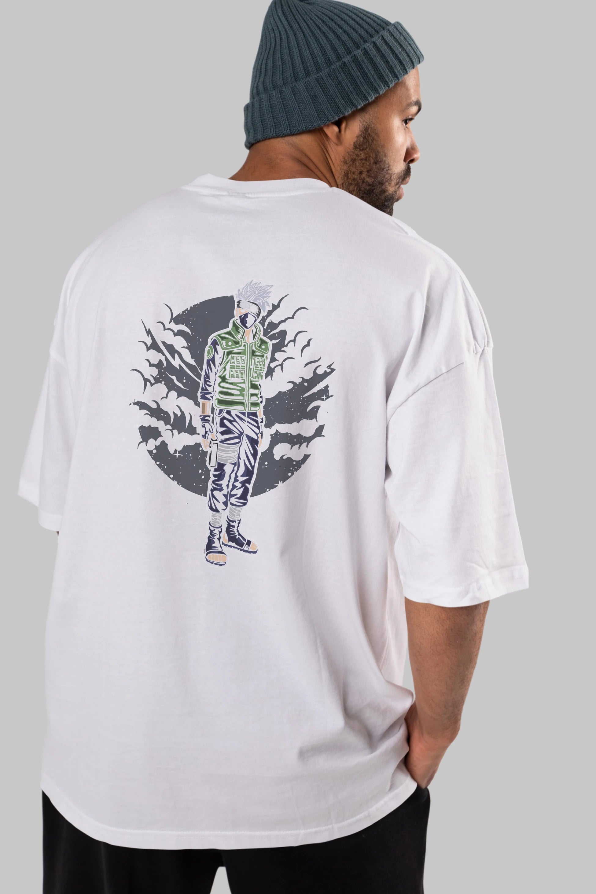SHINOBI Arka Baskılı Oversize t-shirt Erkek Kadın Unisex %100 Pamuk