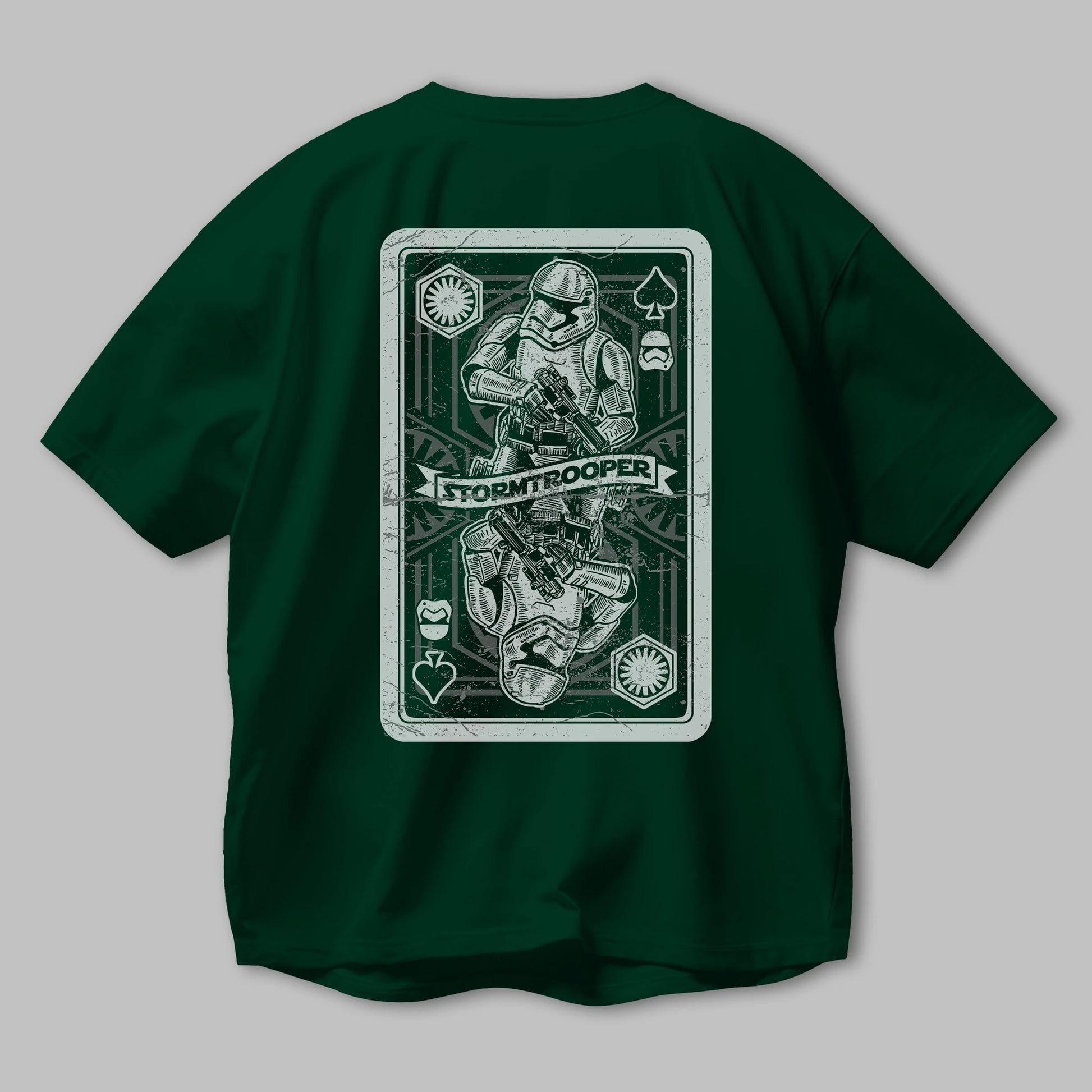 Stormtrooper Playing Card Arka Baskılı Oversize t-shirt Erkek Kadın Unisex %100 Pamuk