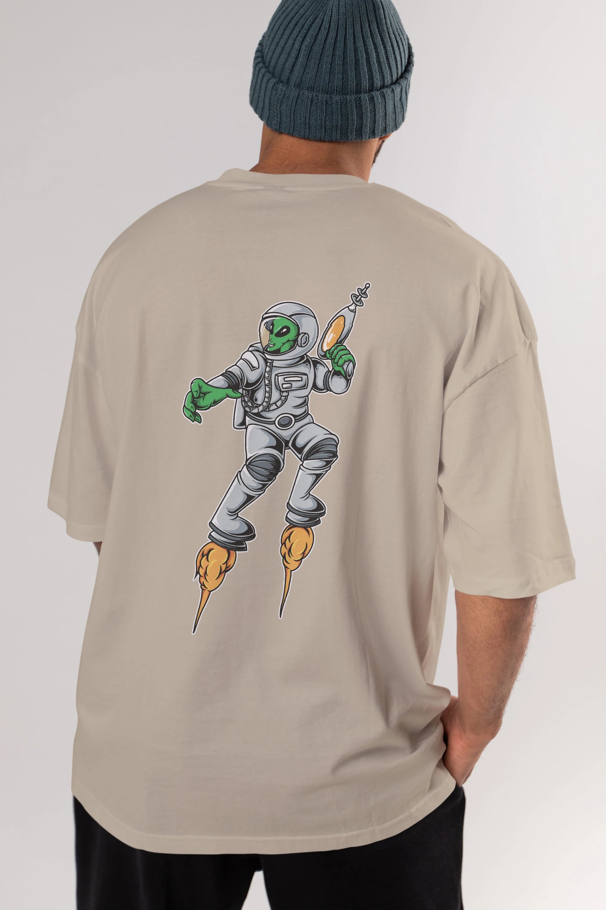 Alien Wars Tshirt Arka Baskılı Oversize t-shirt Erkek Kadın Unisex