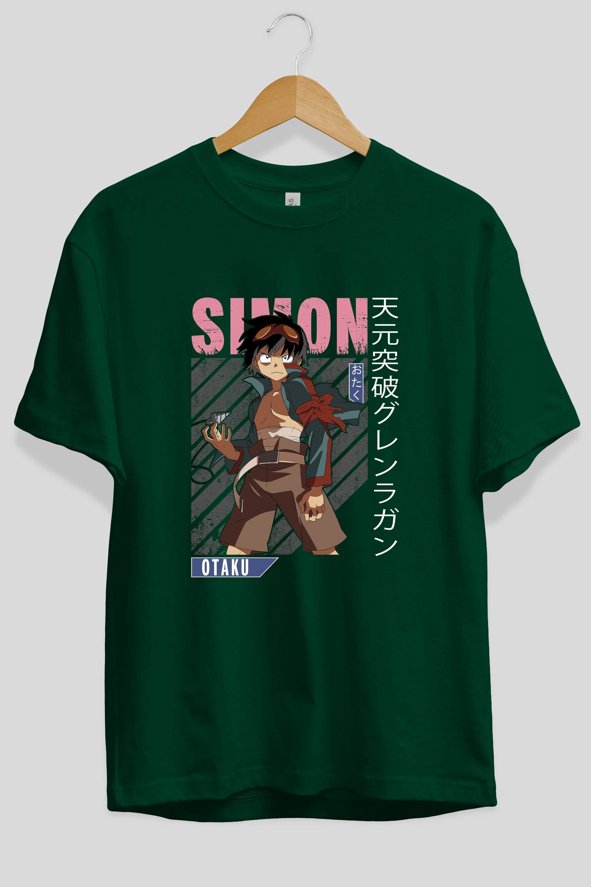 Simon 5 Anime Ön Baskılı Oversize t-shirt %100 pamuk Erkek Kadın Unisex