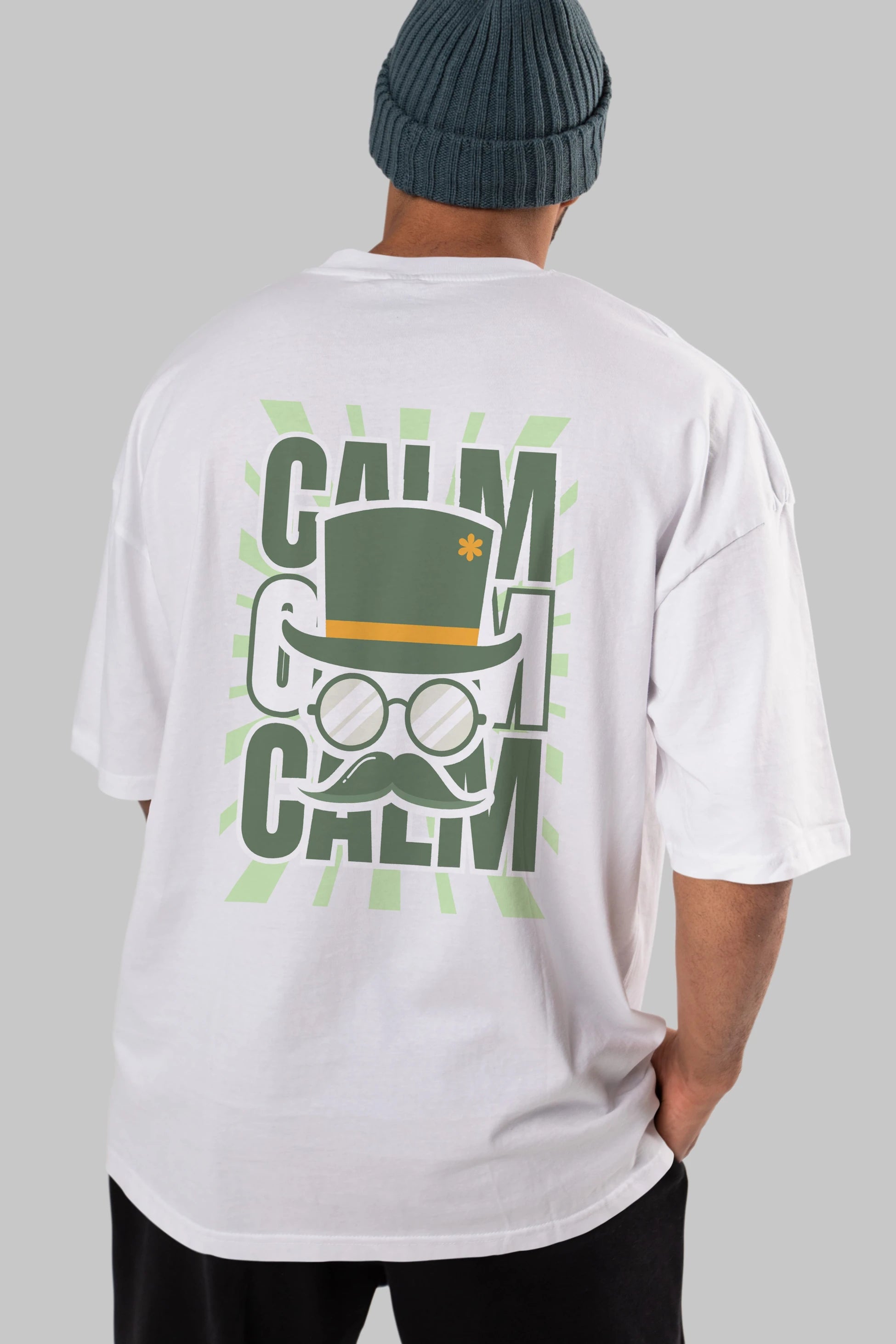 Calm Yazılı Arka Baskılı Oversize t-shirt Erkek Kadın Unisex