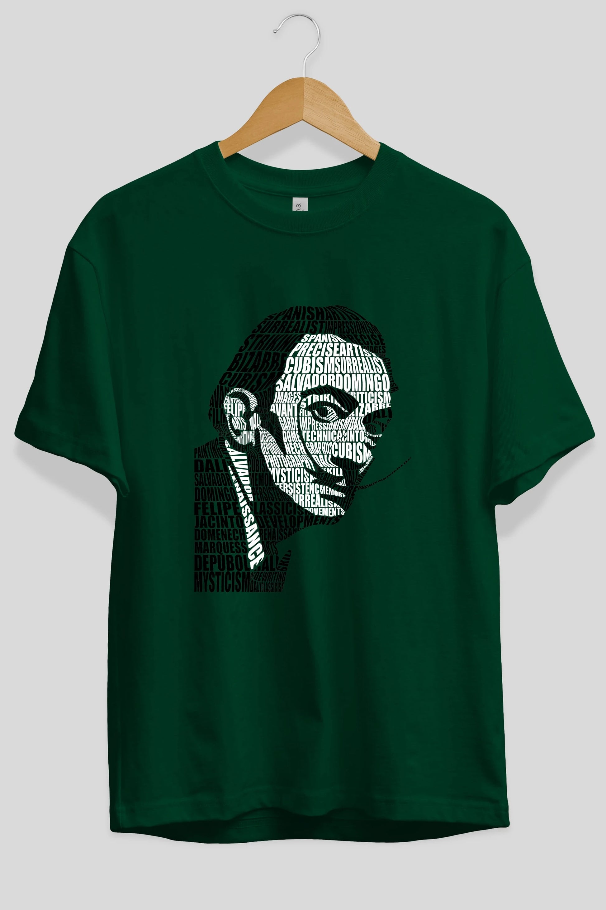 Salvador Dali Calligram Ön Baskılı Oversize t-shirt %100 pamuk Erkek Kadın Unisex