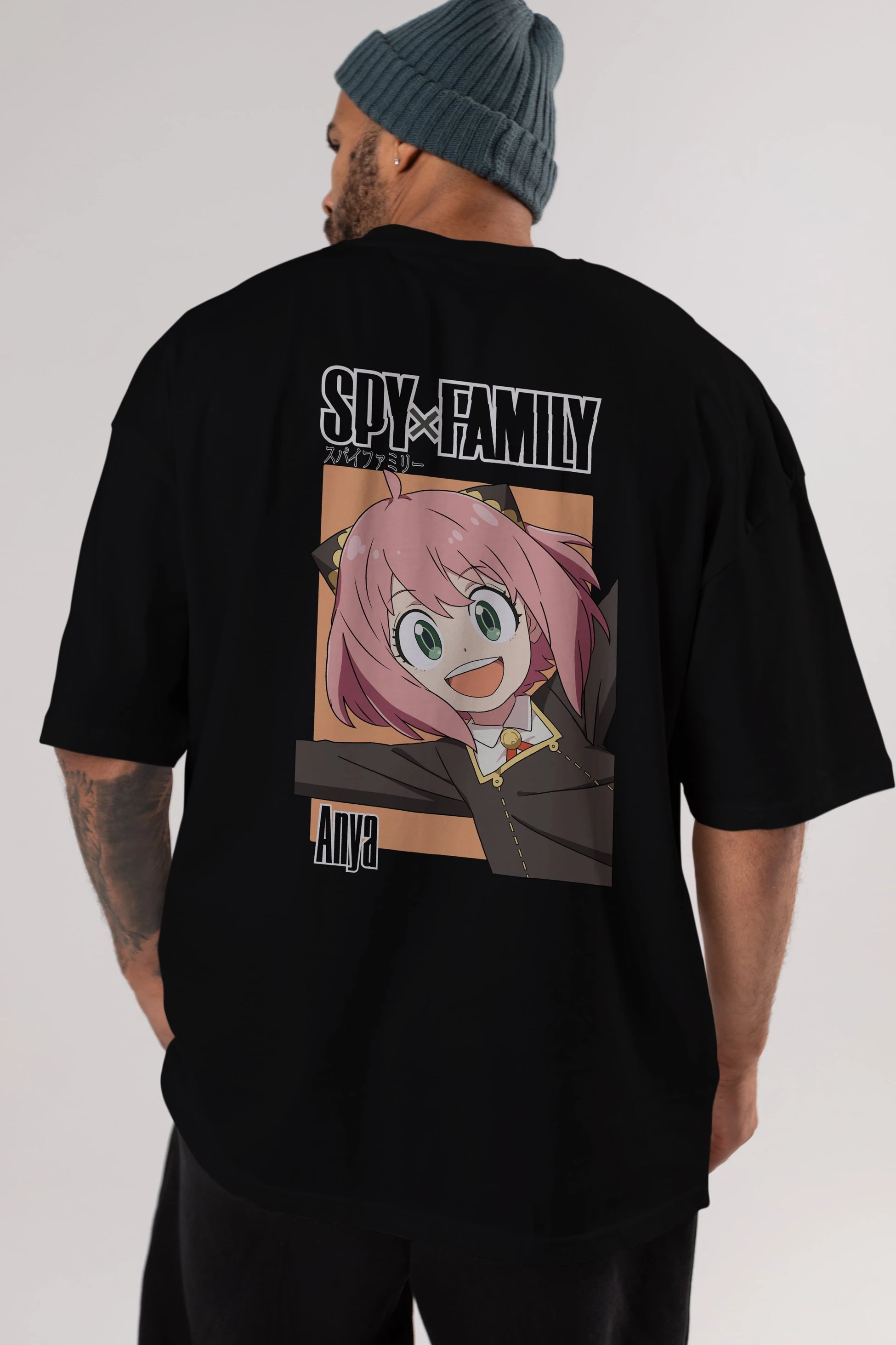 SPY X FAMILY Anya Anime Arka Baskılı Oversize t-shirt Erkek Kadın Unisex